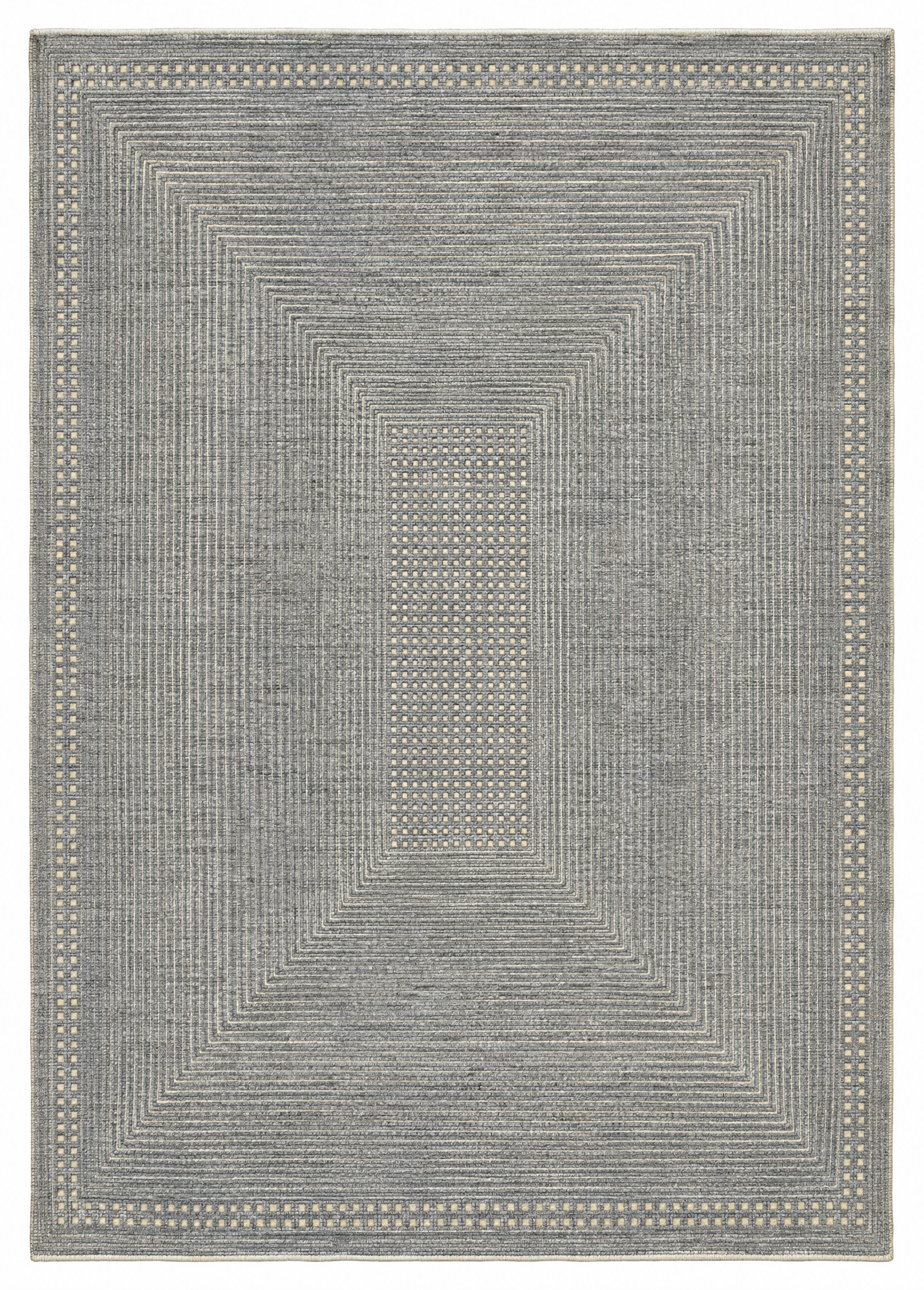 Jason Oppenheim 10.3x14.3 Hand-Knotted Modern High-Low Grey and Ivory — created with Imersian