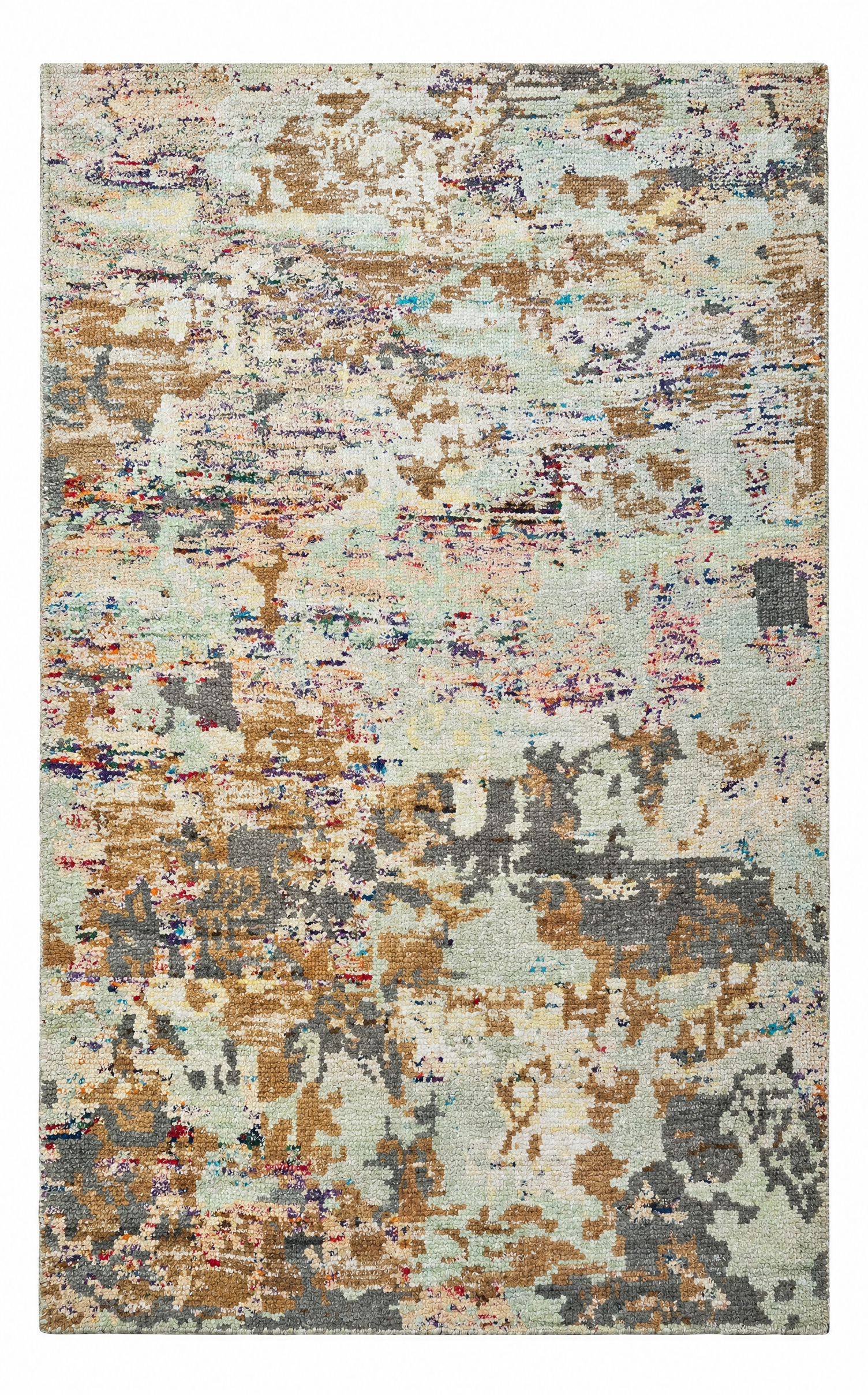 Jodi Anne 5x8 Hand-Knotted Multi Abstract — created with Imersian