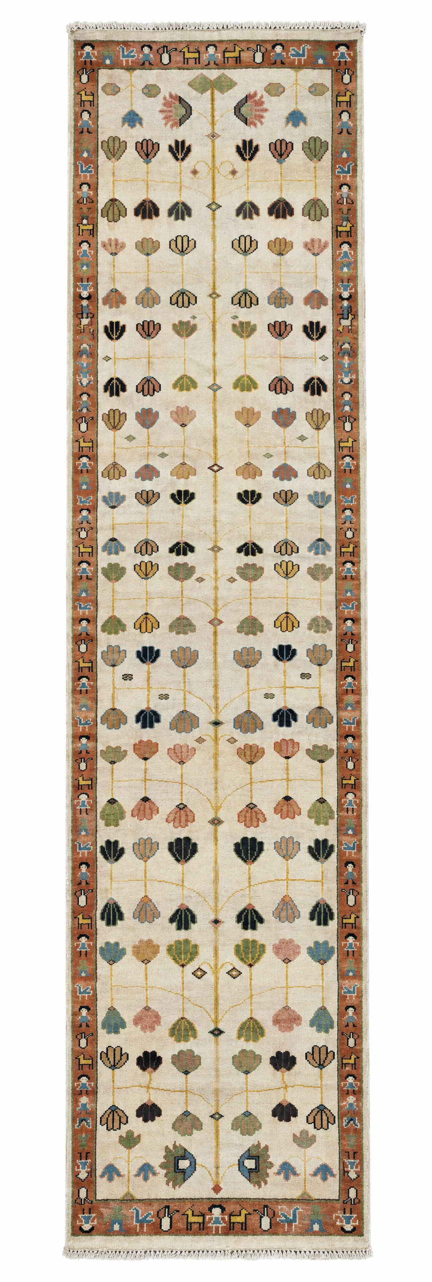 Rachel Brosnahan 2.6x11 Multi Color Hand-Knotted Oushak Runner — created with Imersian