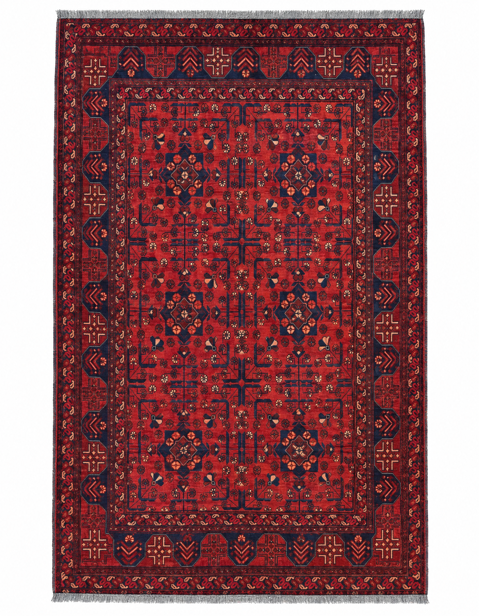 Sydney Poitier 4.11x6.4 Red Afghani Khal Muhammad Rug — created with Imersian