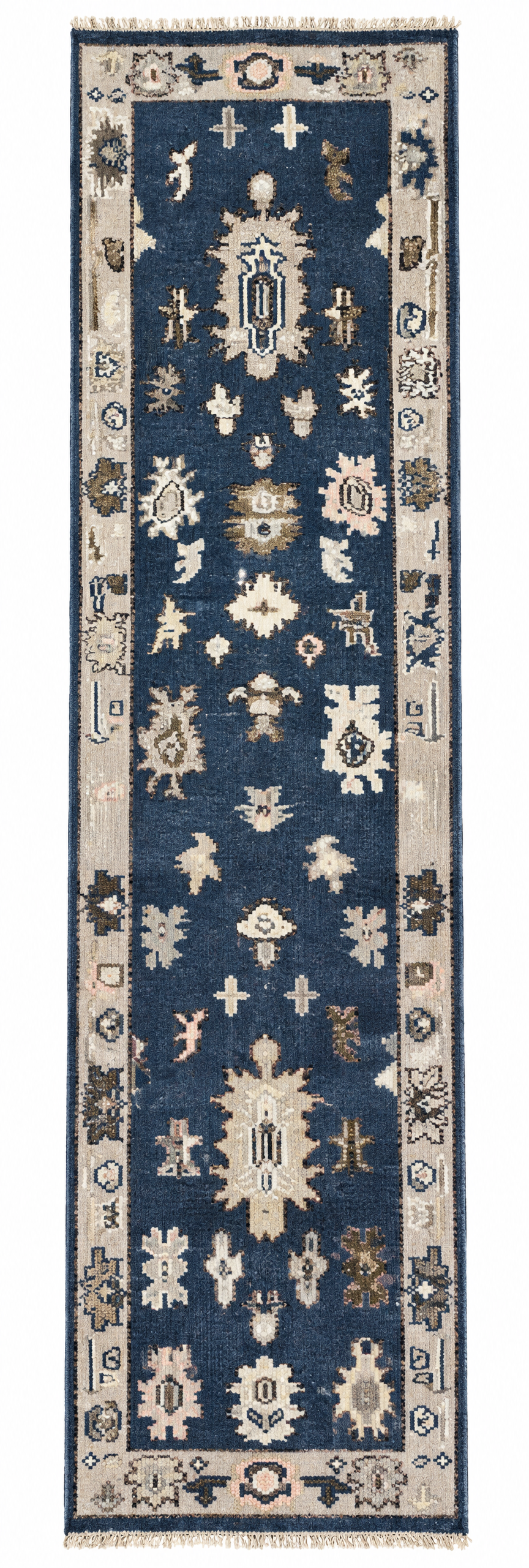 Emily Nelson 2.6x12.3 Blue Hand-Knotted Oushak Runner — created with Imersian