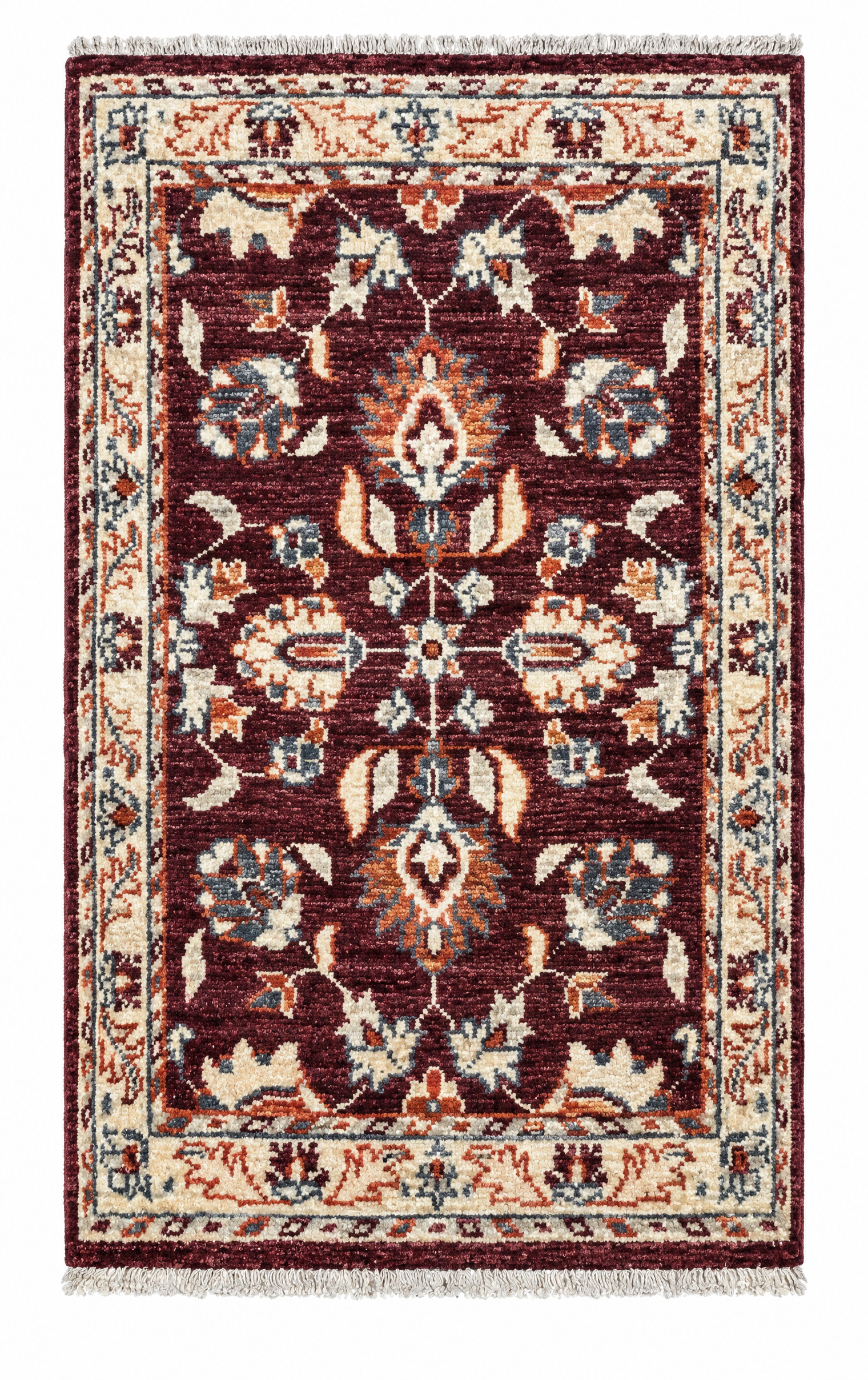 Annika Borg 1.10x2.11 Dark Red Hand-Knotted Oushak — created with Imersian