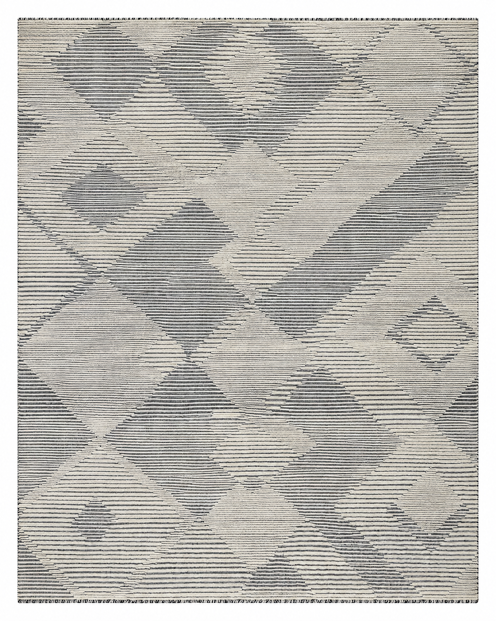 Bill Robinson 8x10 Hand-Knotted Modern Rug Ivory and Grey High-Low — created with Imersian