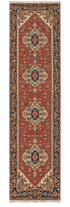 Irene Cara 2.6x15.9 Blue and Rust Hand-Knotted Serapi Runner Rug — created with Imersian