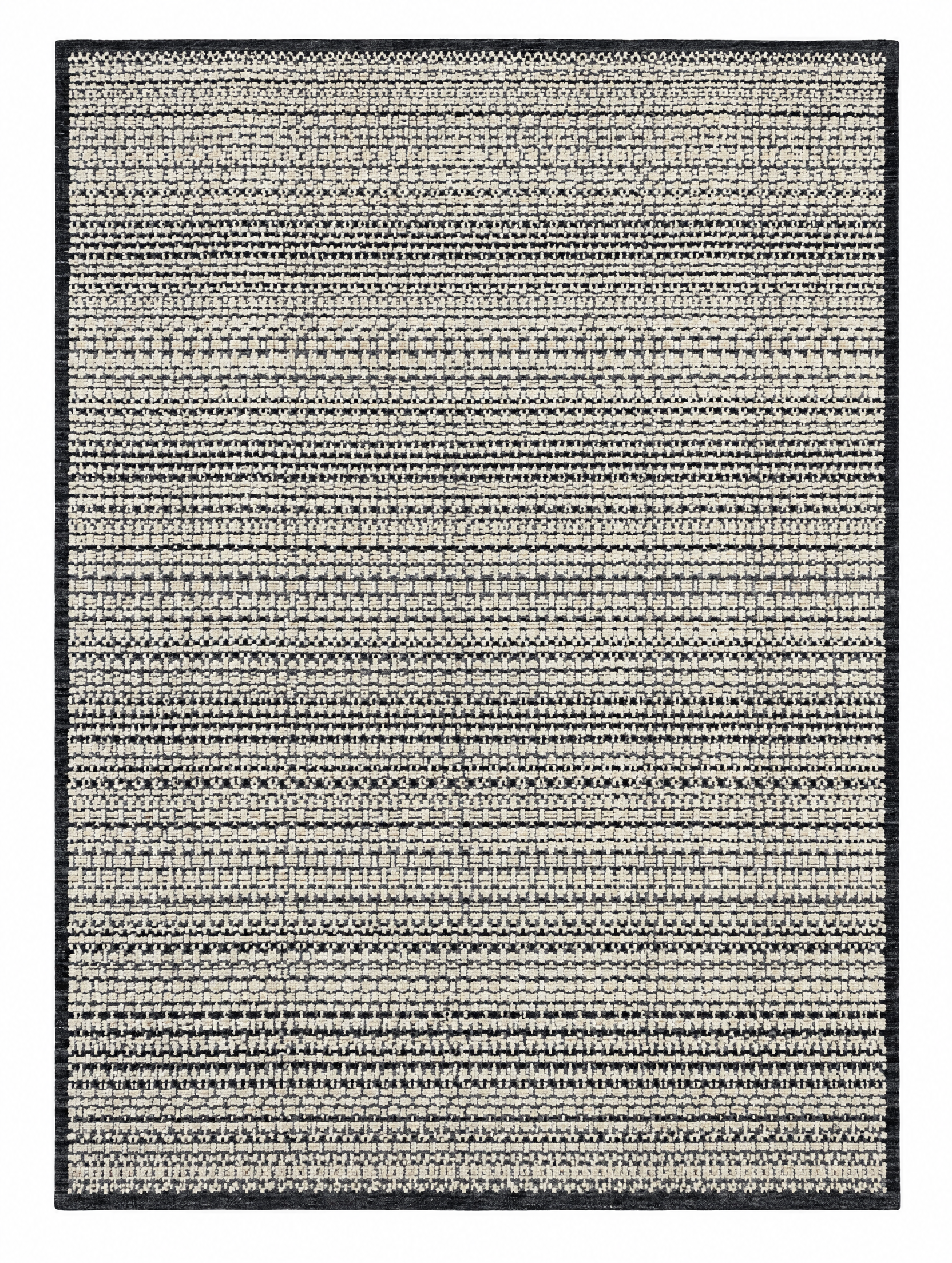 Roberto Clemente 9x12 Ivory and Black Hand-Knotted Rug — created with Imersian