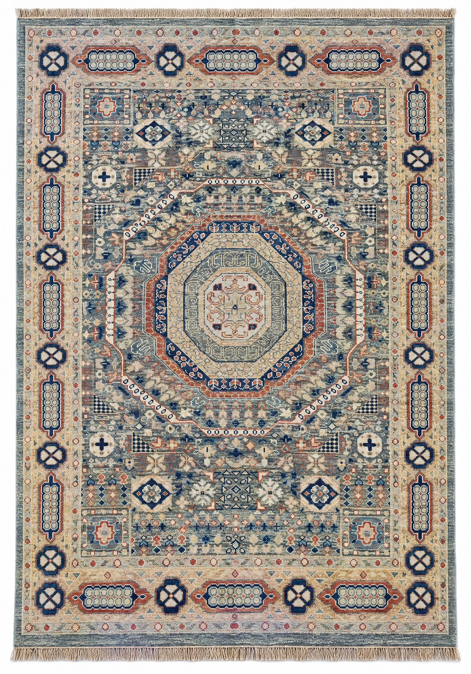 Etheline 10x14.3 Grey and Rust Hand-Knotted Oushak Rug — created with Imersian