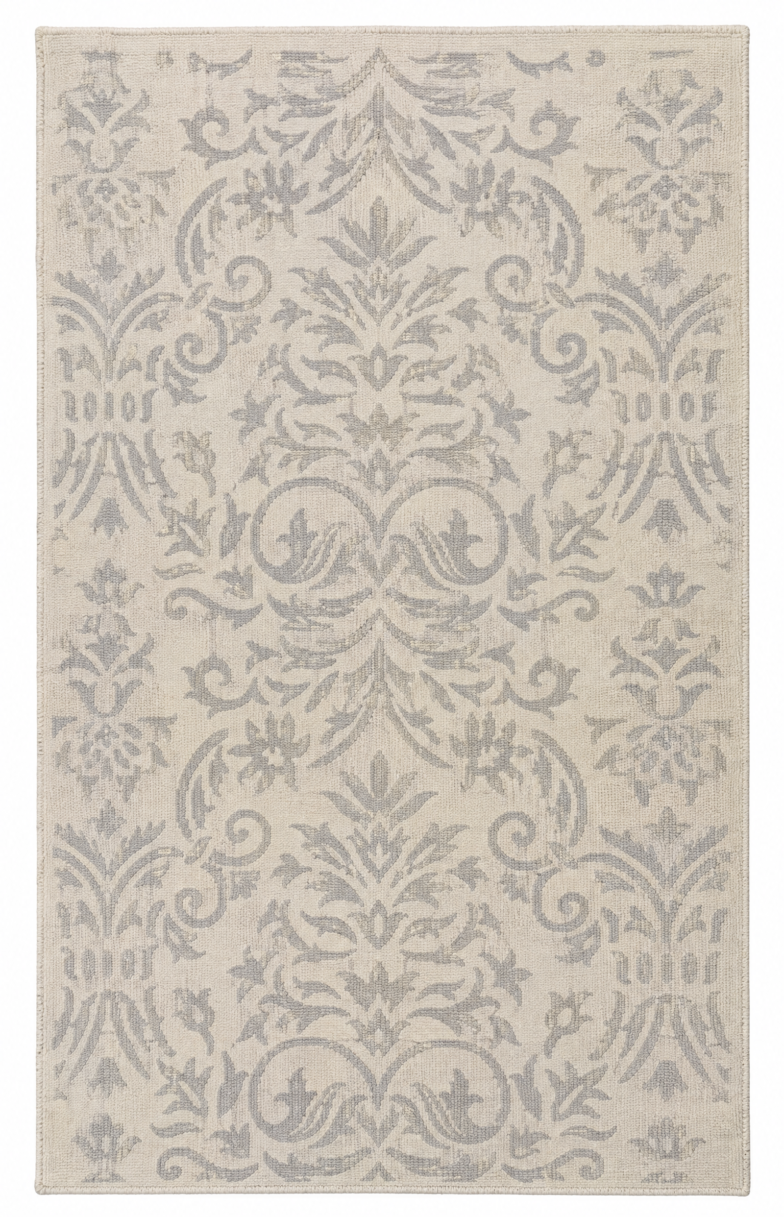 Lavender 5x7.9  Ivory and Silver Hand-Knotted Modern Rug — created with Imersian