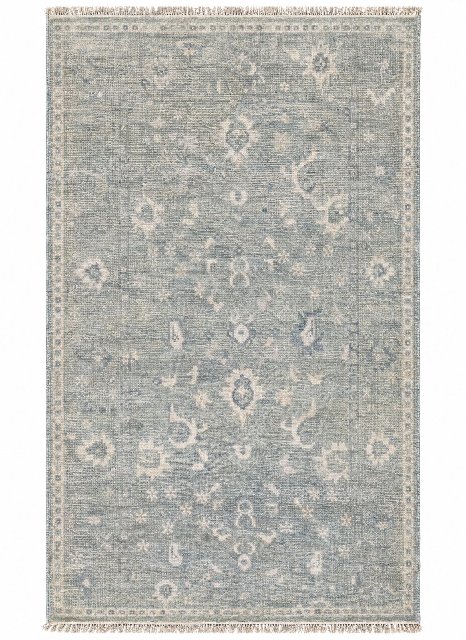 Elle Macpherson 4.9x6.6 Grey Hand-Knotted Oushak — created with Imersian