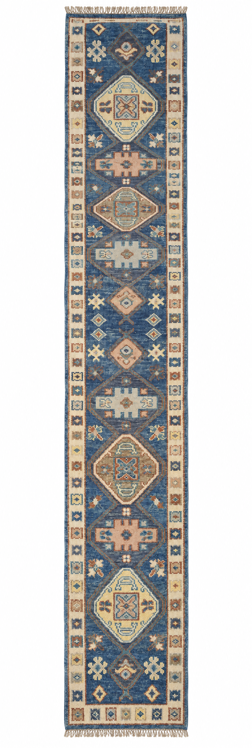 Ericka Kreutz 2.6x15.9 Blue Hand-Knotted Oushak Runner — created with Imersian
