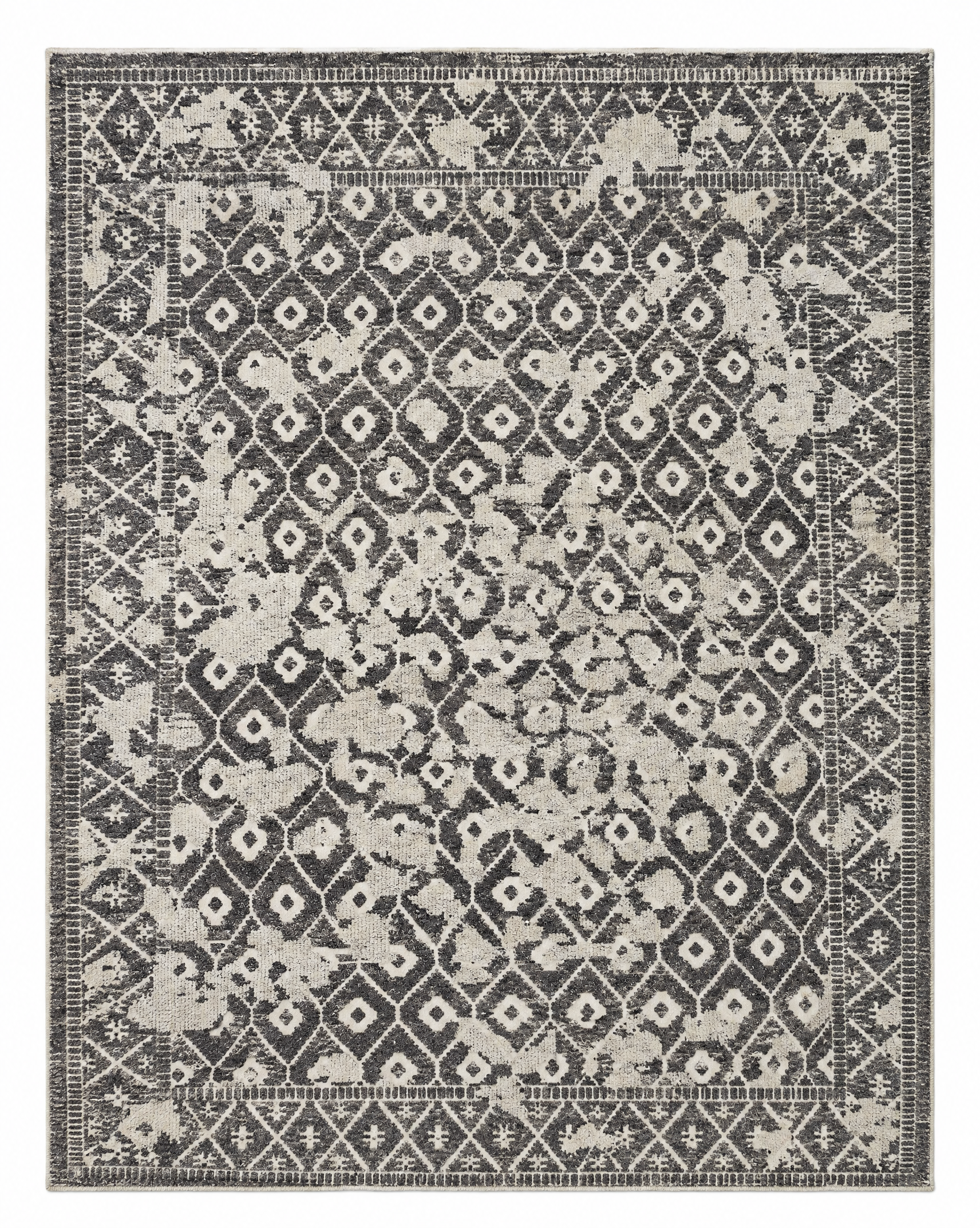 Banana Man Wayans 8x10 Hand-Knotted Grey & Beige High Low — created with Imersian