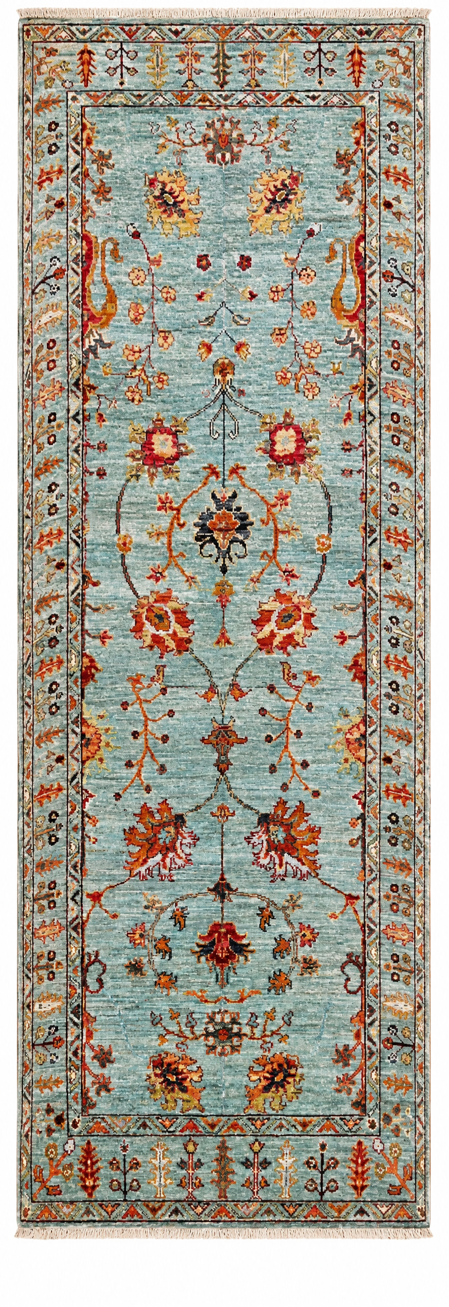 Benesh 2.9x8 Teal Afghani Oushak Runner Rug — created with Imersian