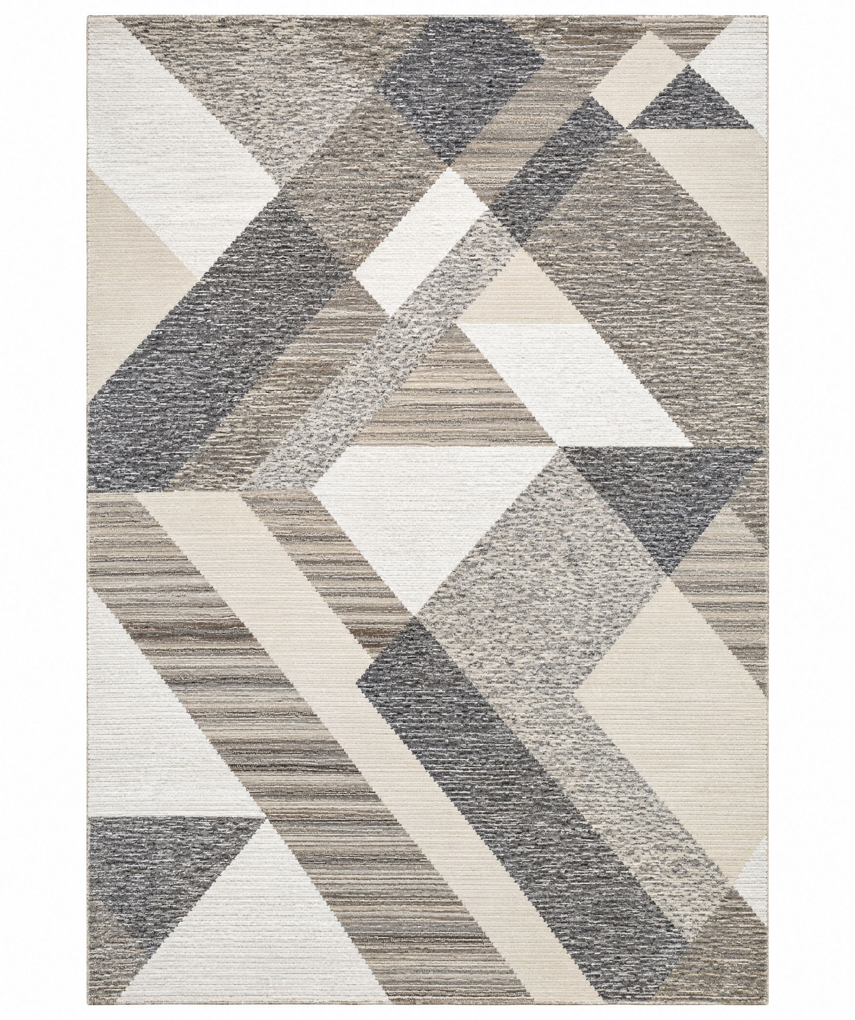 Jo Bob Priddy 12.4x14.9 Natural and Beige Modern Hand-knotted Rug CLEARANCE — created with Imersian
