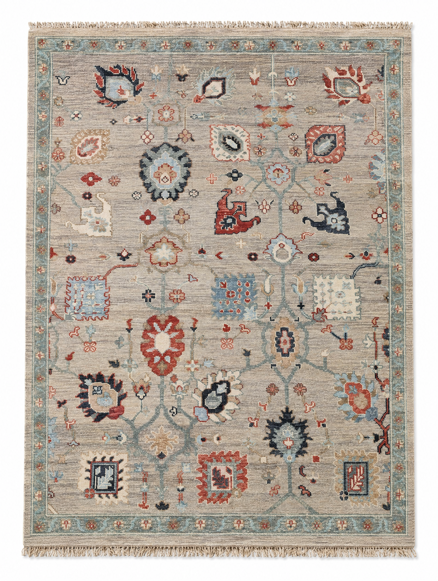 Quinn 9x12 Tan and Beige Hand-Knotted Oushak Rug — created with Imersian