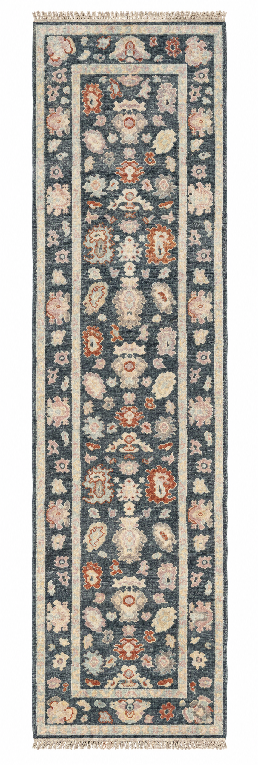 Elisha Cushman 3x11.6 Dark Grey Hand-Knotted Oushak Runner — created with Imersian