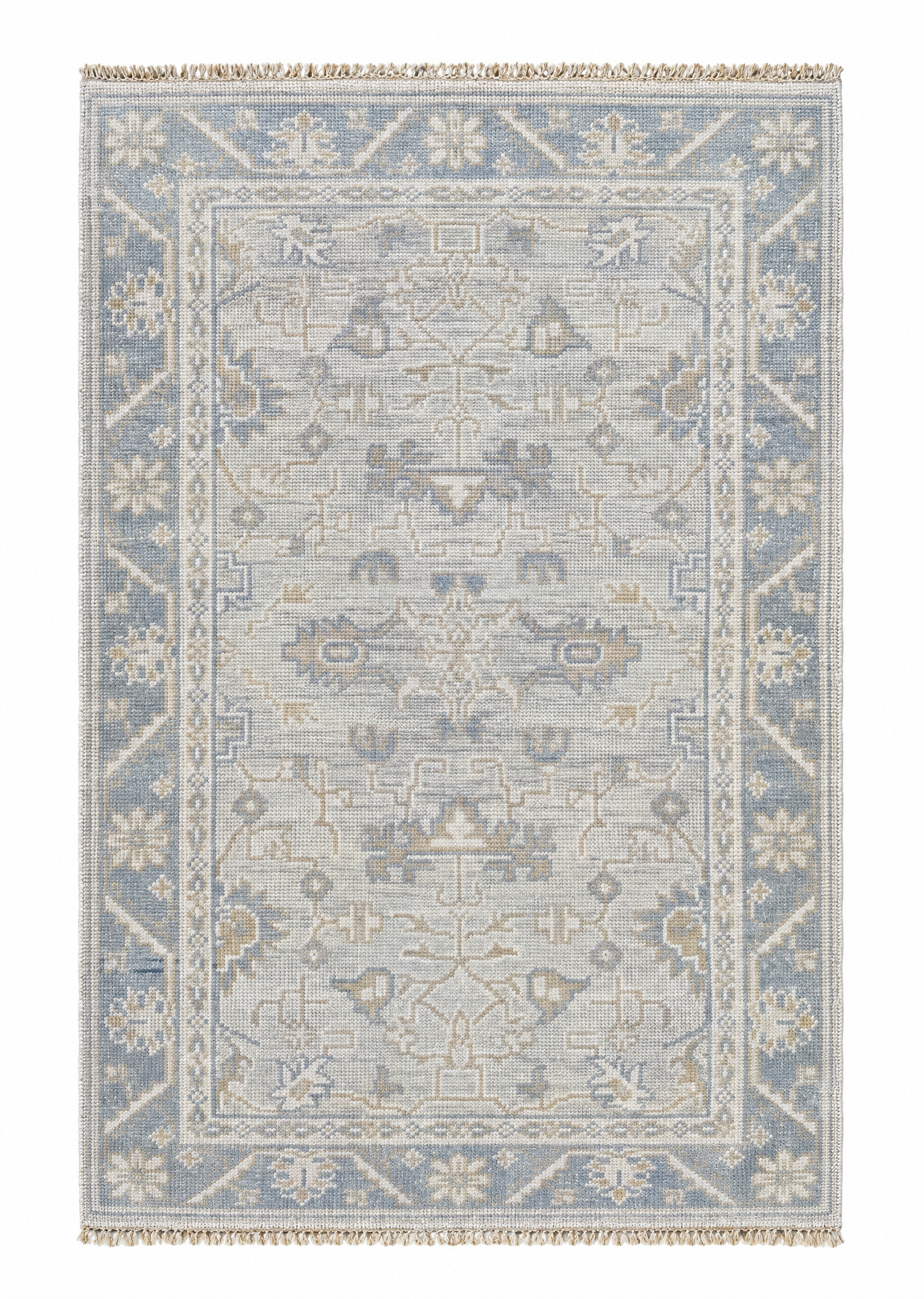 Kara Monaco 4.3x6 Grey & Silver Hand-Knotted Turkish Oushak — created with Imersian