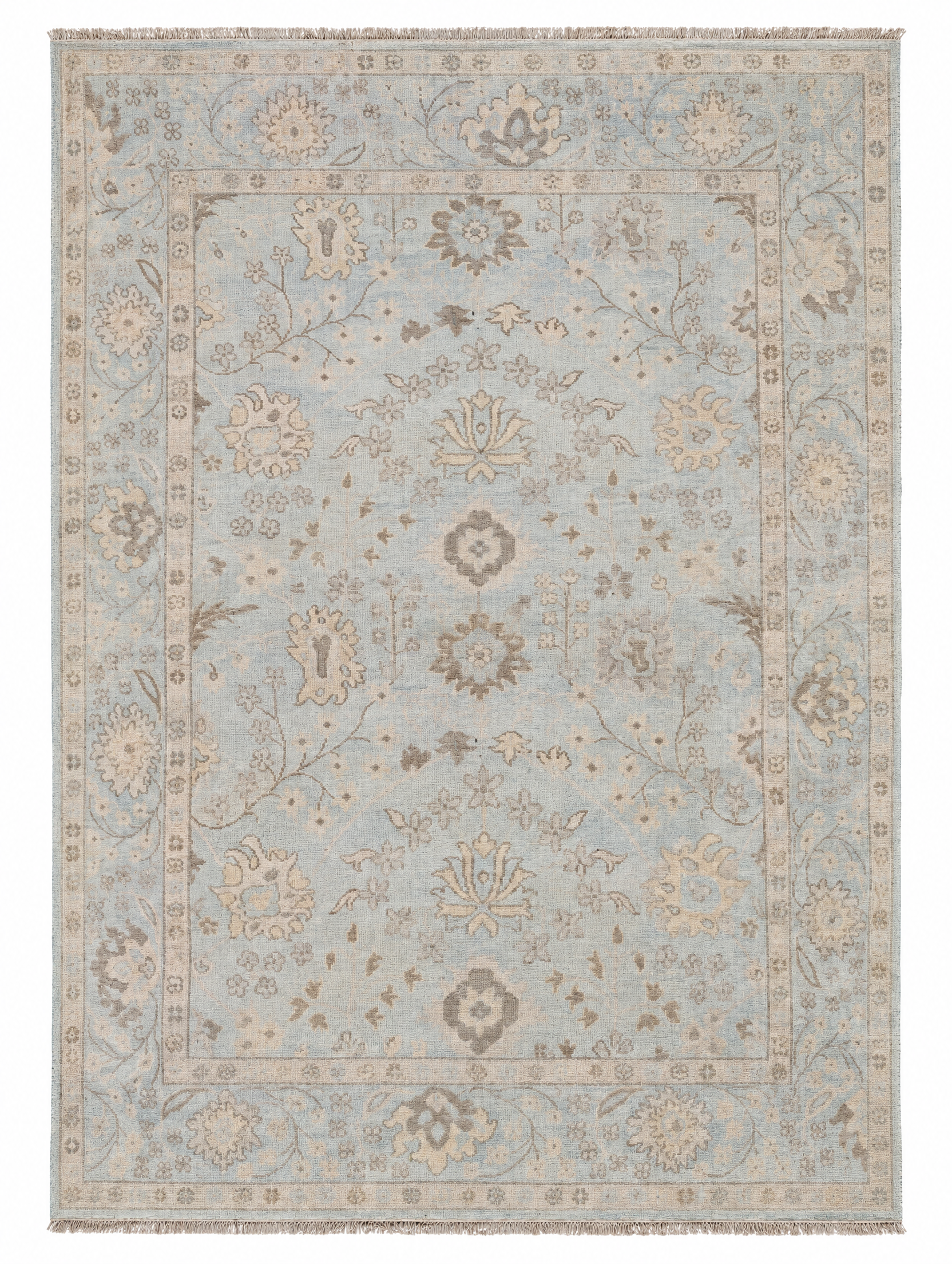 Olivette 9x12 Aqua Blue Hand-Knotted Oushak Rug — created with Imersian