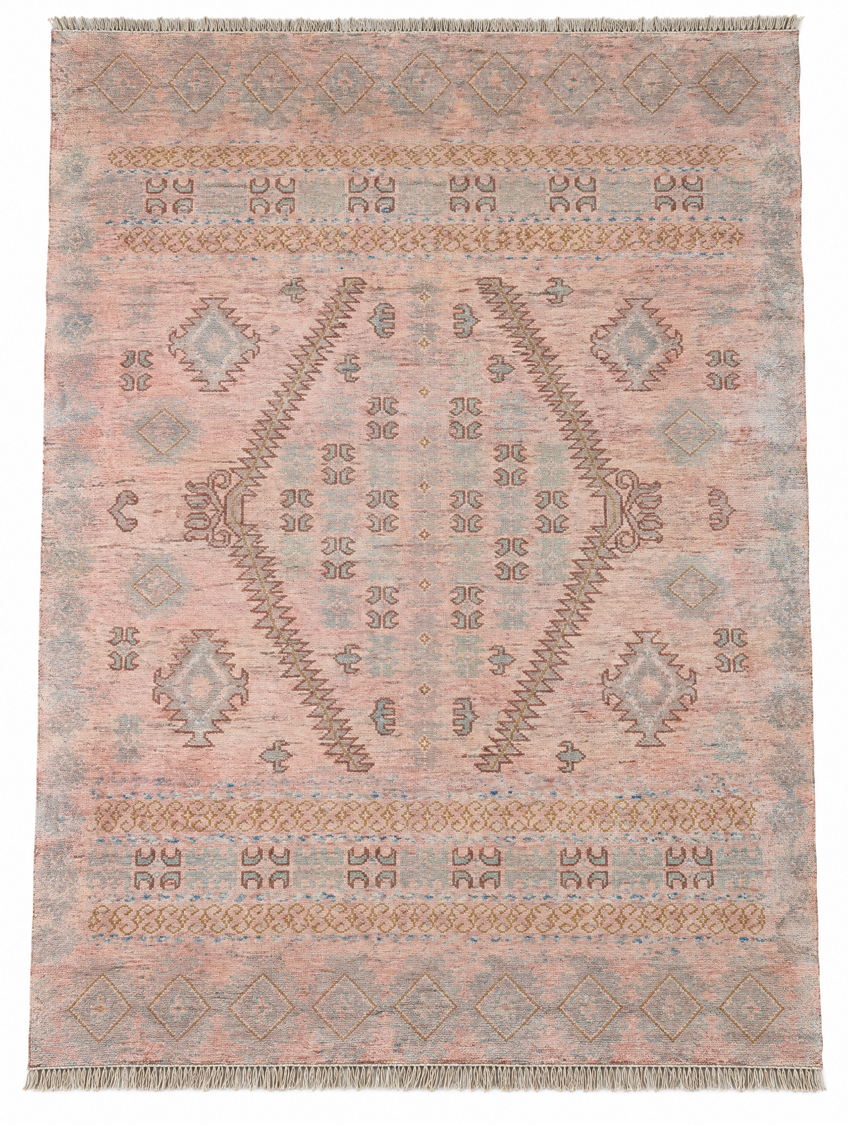 Olivia  9x12 Pink & Grey Hand-Knotted Oushak Rug — created with Imersian