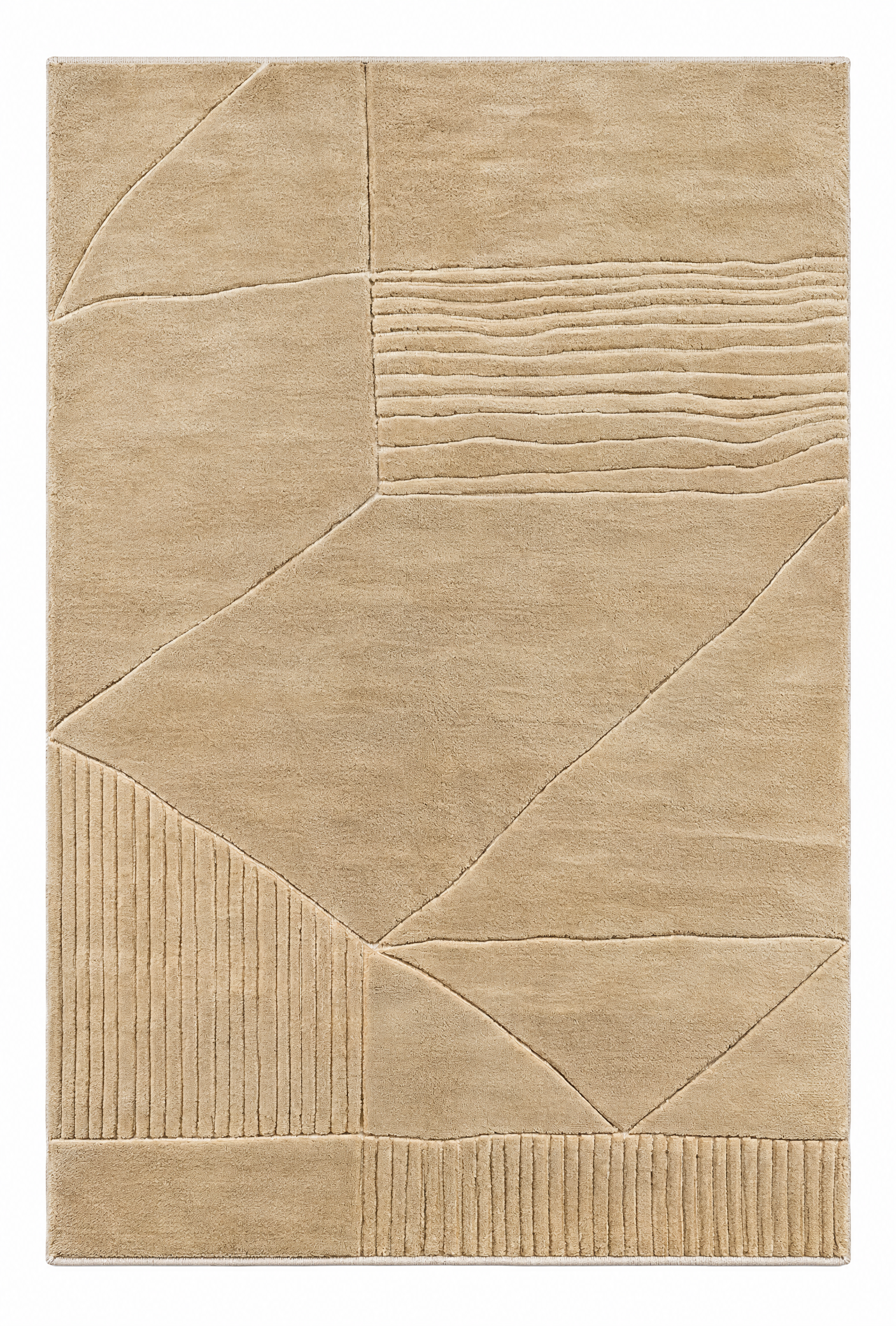 Gordon 6.9x10 Hand-Knotted Camel & Ivory Cut Pile — created with Imersian