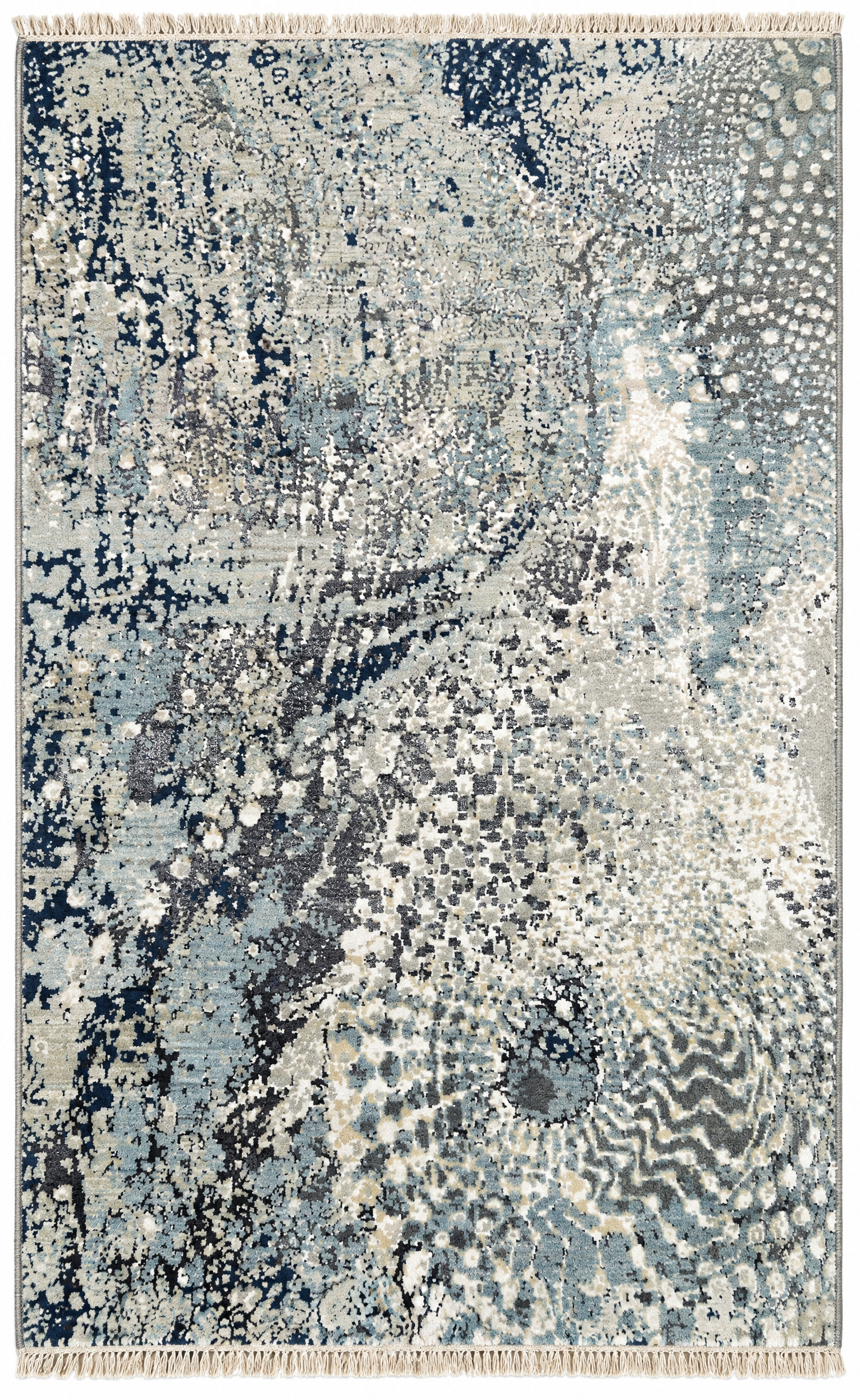 Aud Egede-Nissen  4x6.6 Blue Mix Hand-Knotted Rug — created with Imersian