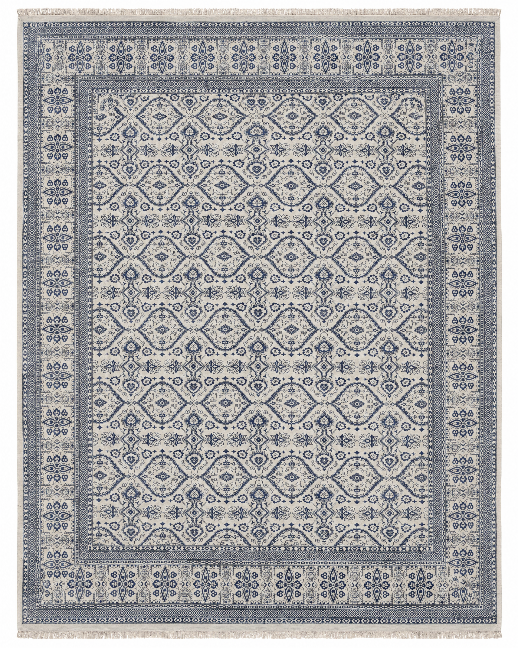 Eva Green 12x15 Ivory Hand-Knotted Allover Rug — created with Imersian