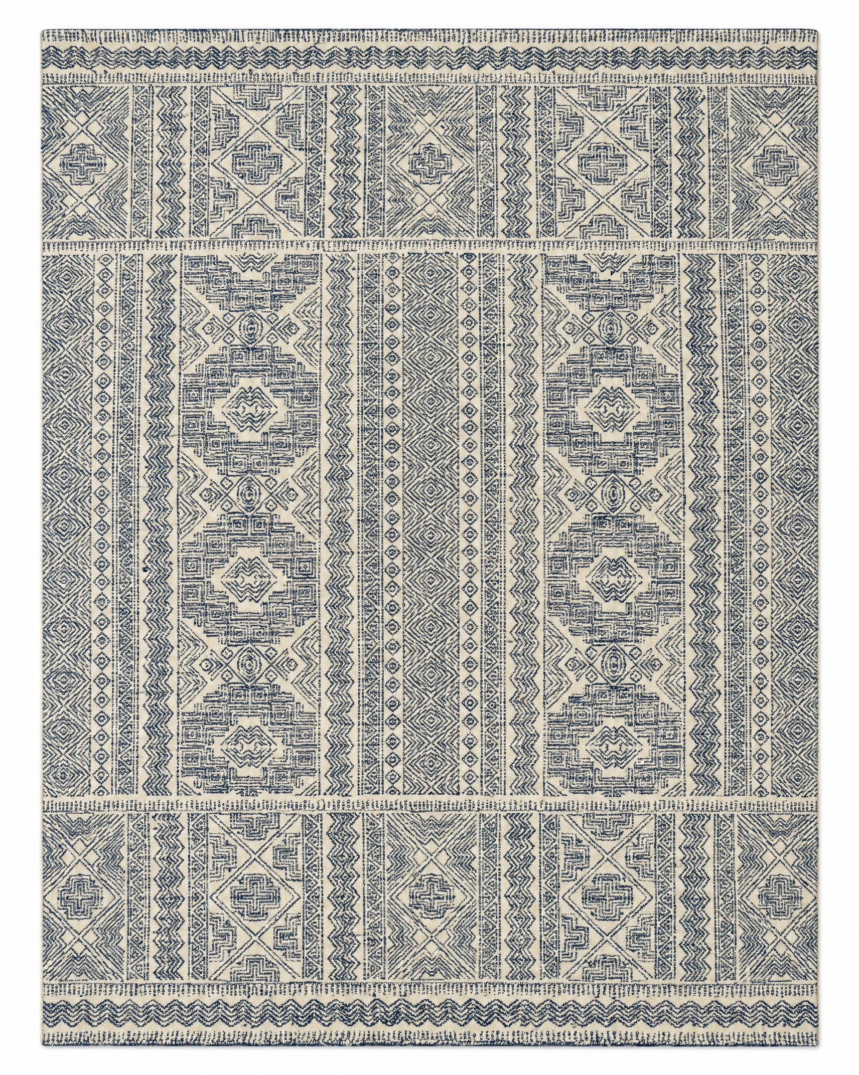 Roger Staubach 8x10 Ivory and Blue Hand-Tufted Rug — created with Imersian