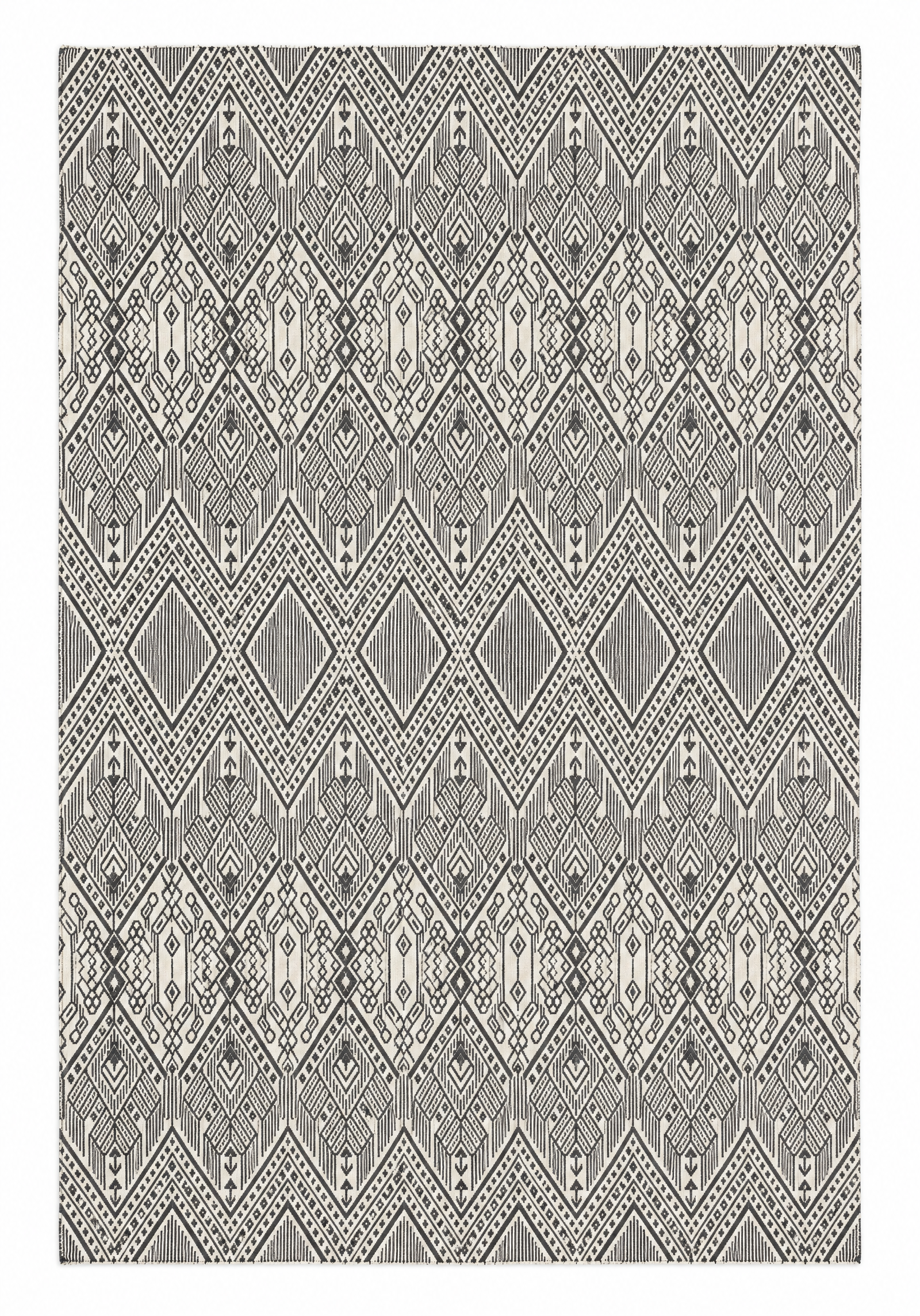 Alabaster 5.3x7.6 Grey Geometrical Durrie Rug — created with Imersian
