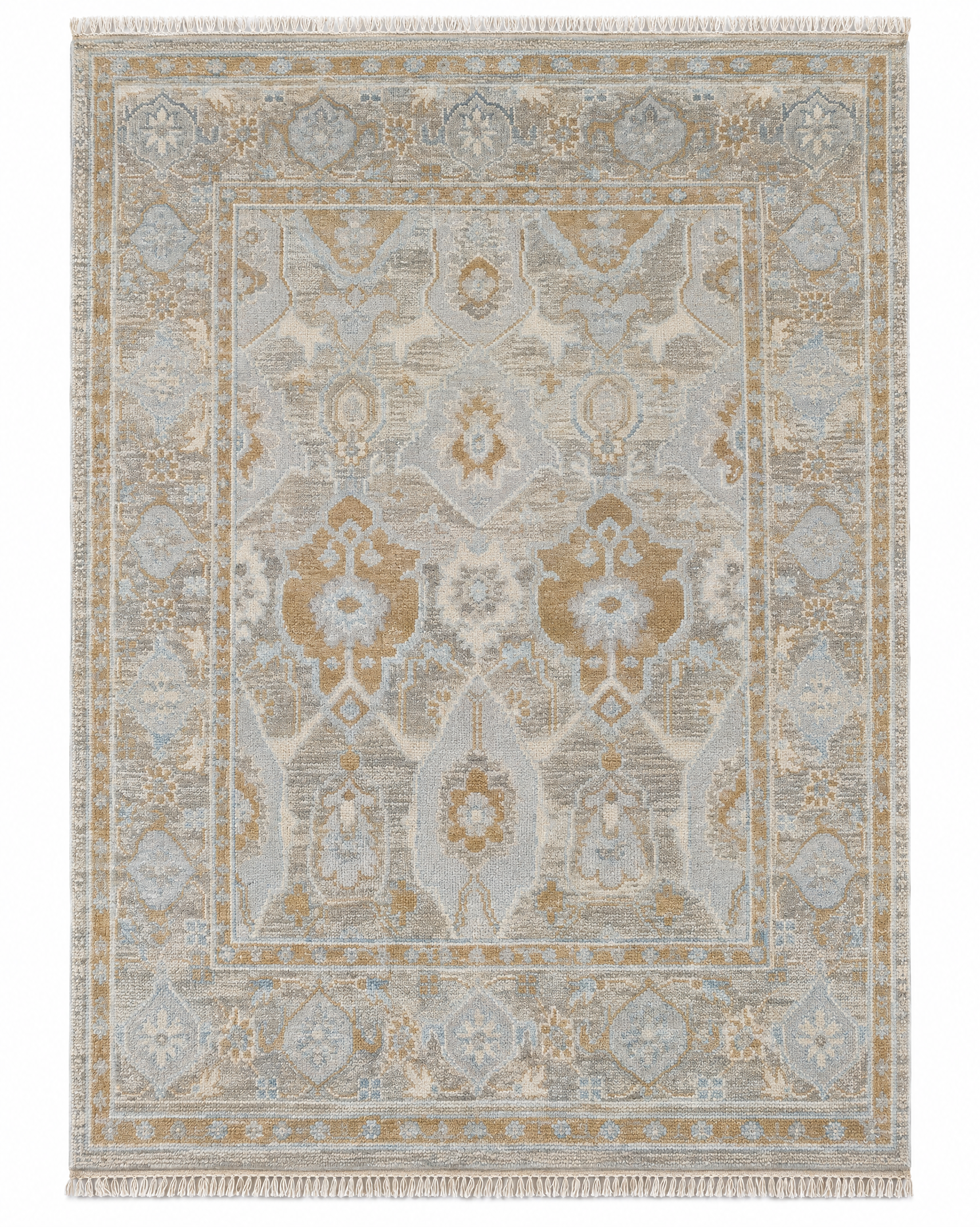 Mabel Pines 8x10 Grey Hand-Knotted Oushak Rug — created with Imersian