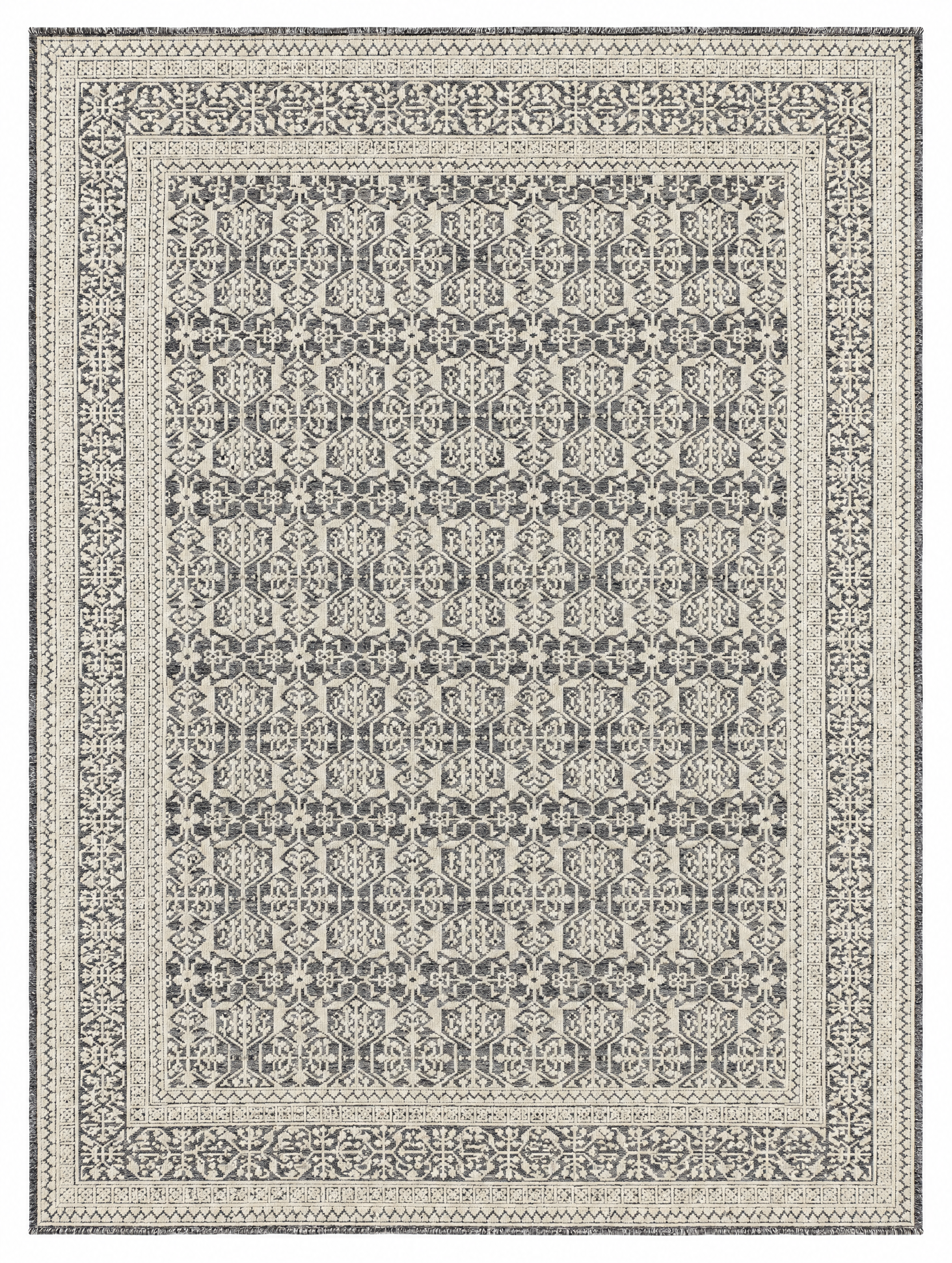 Roy Jones Jr. 9x12 Beige and Gray Hand-Knotted Rug — created with Imersian