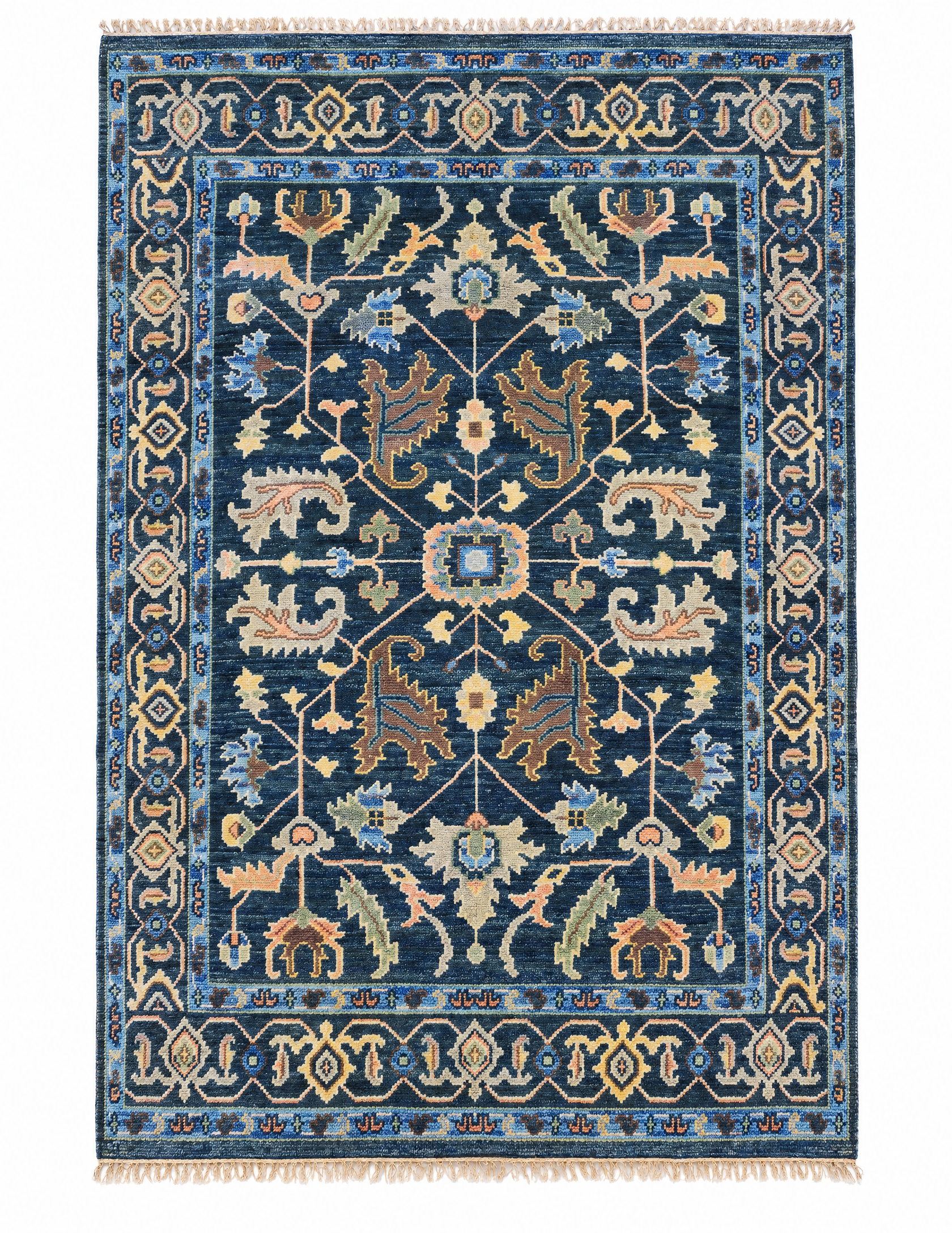 Nicole Walker 7.9x10 Hand-Knotted Blue Oushak — created with Imersian