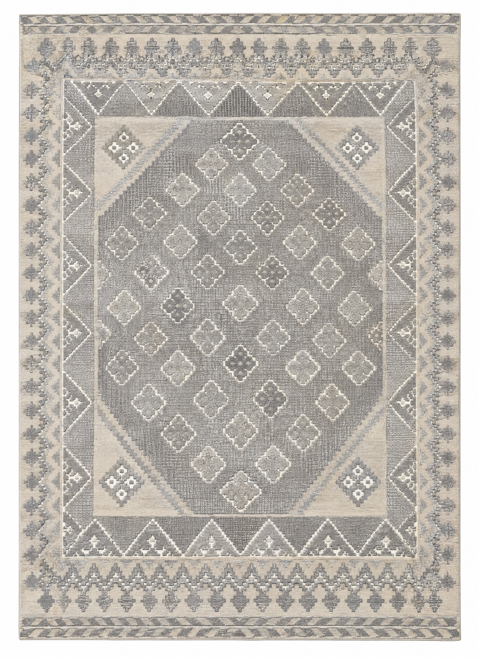 Alex Keaton 8x11 Ivory and Gray Hand-Tufted Rug — created with Imersian