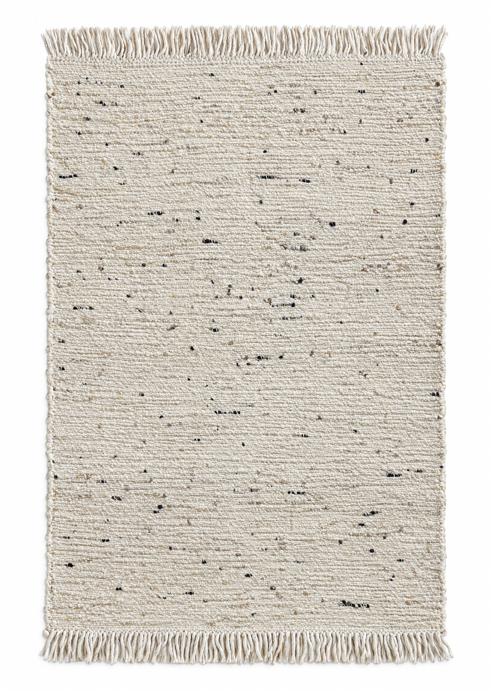 Hannah More 5.6x7.9 Handwoven Wool Durrie Natural Ivory Handcarded — created with Imersian