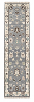 Gretchen 2.9x11.9 Hand-Knotted Grey and White Oushak Runner Rug — created with Imersian
