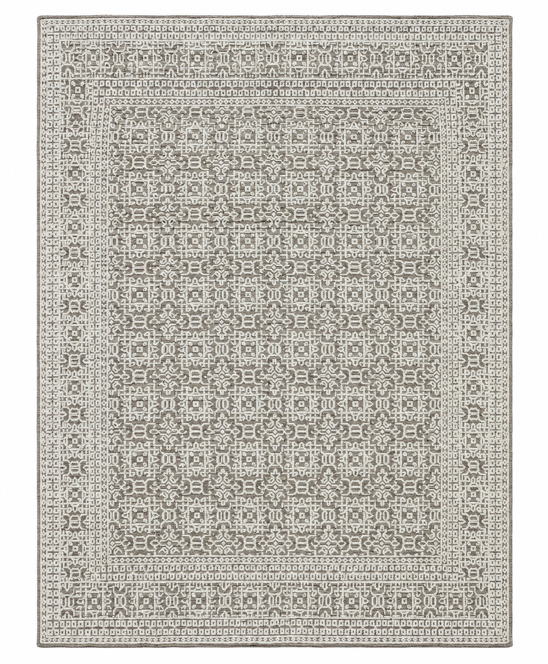 Marco 8.3x10 Hand-Knotted Ivory & Grey Cut Pile — created with Imersian