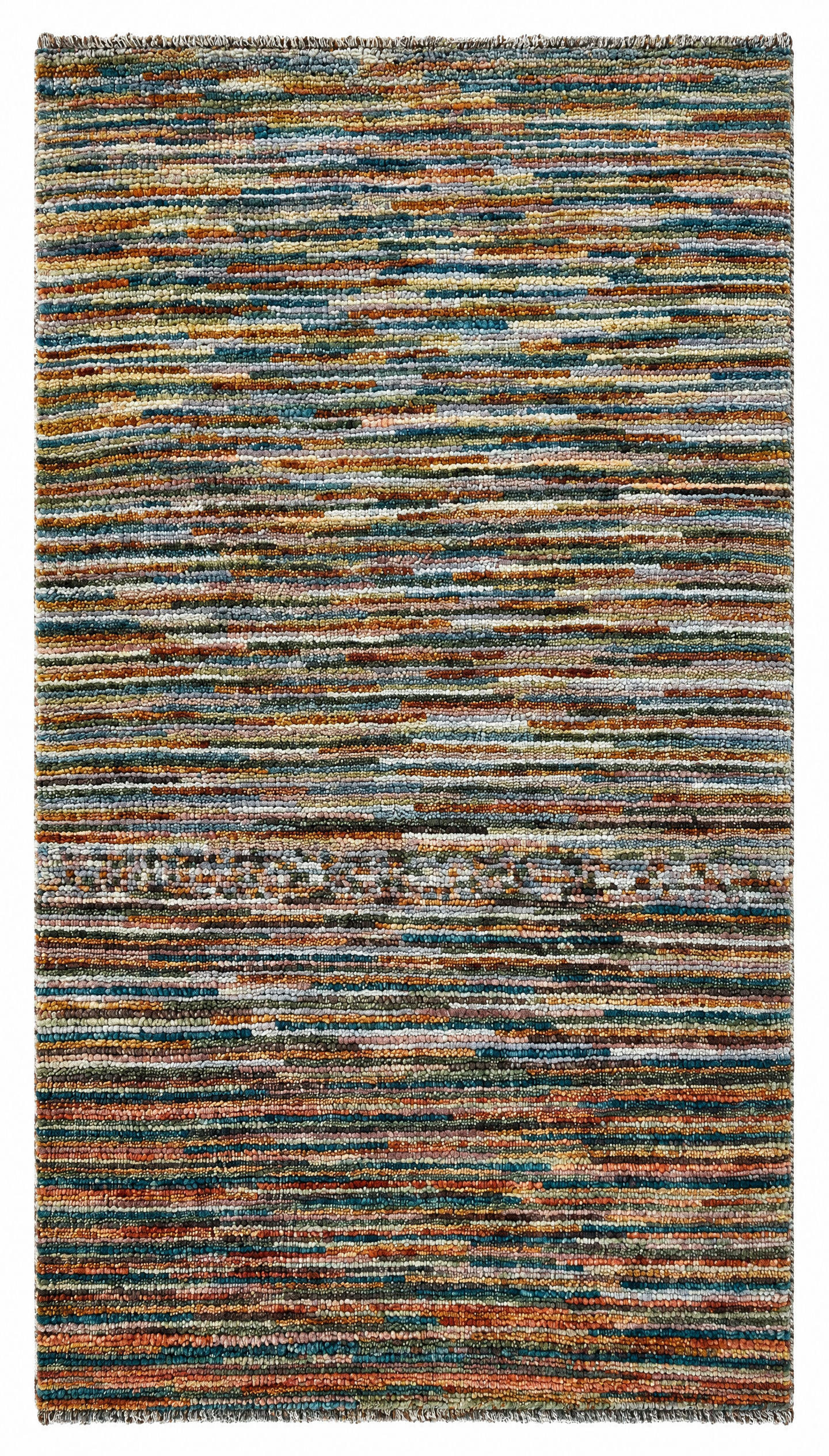 Noelle 3x5.3 Hand-Knotted Multi Stripe — created with Imersian