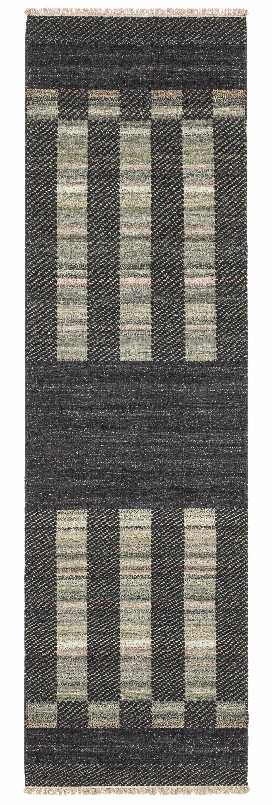 Hector Canales 2.6x10 Grey Hand-Knotted Modern Runner — created with Imersian