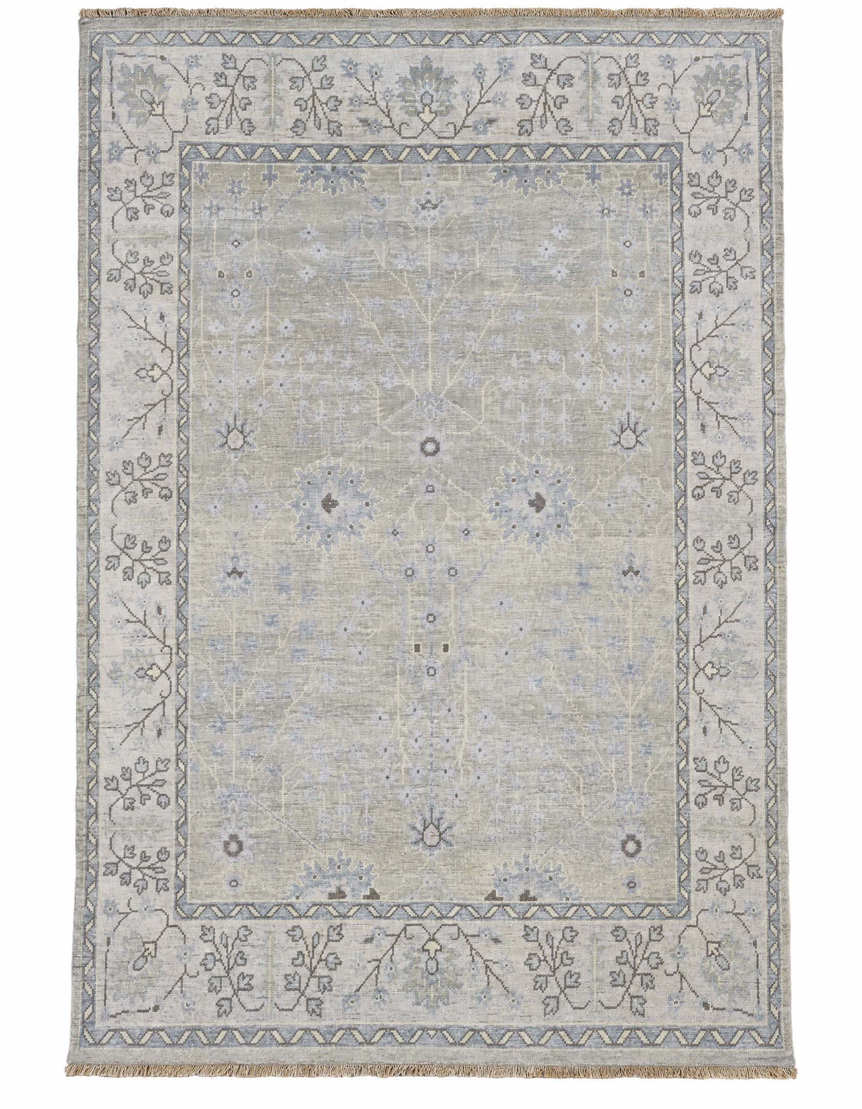 Lauryn 8x10.3 Hand-Knotted Grey & Tan Turkish Oushak — created with Imersian