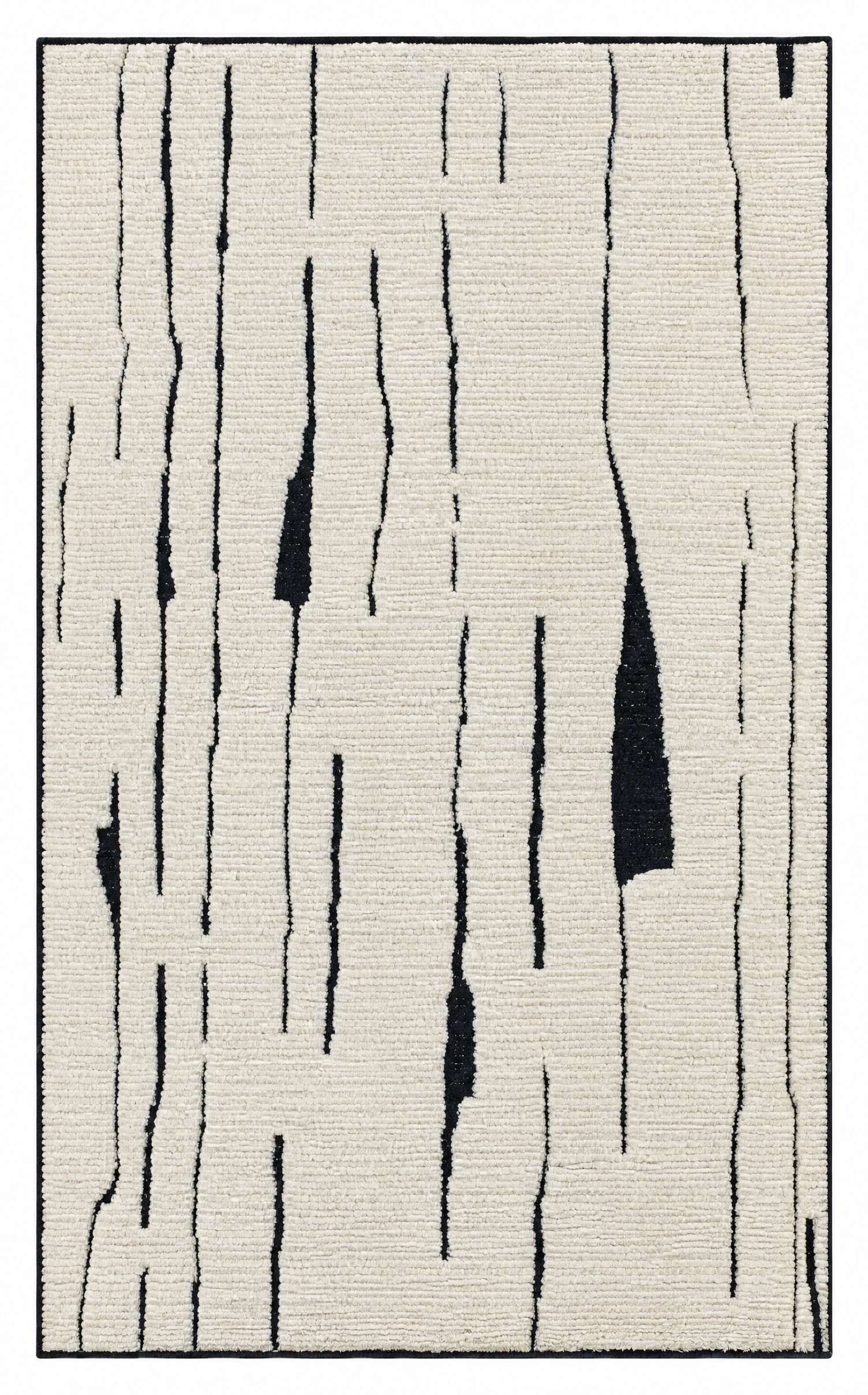 Christopher Pearce 5x8 White Hand-Knotted High-Low Modern Rug — created with Imersian
