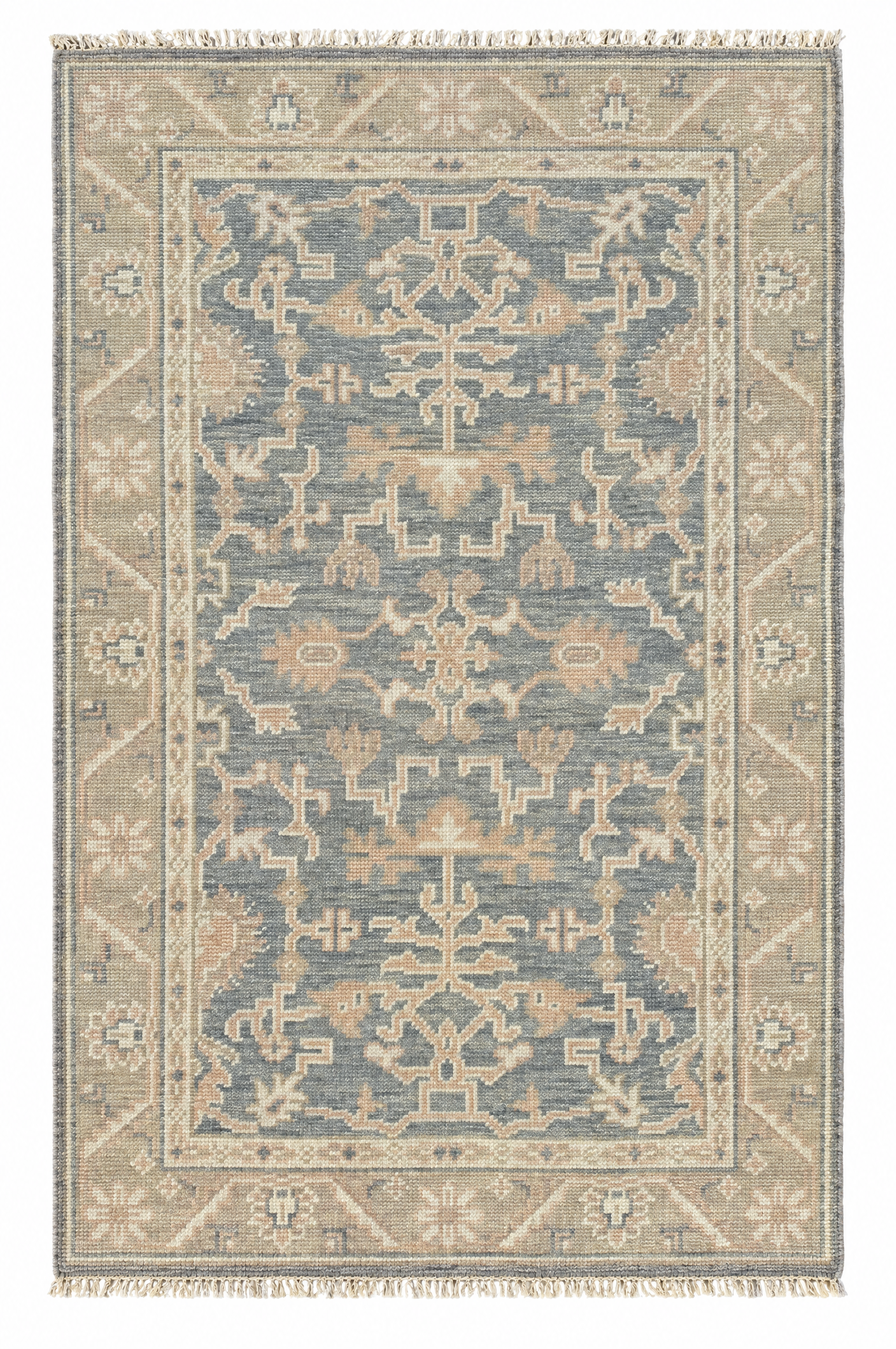 Lisa Vanderpump 4x6 Hand-Knotted Grey & Silver Turkish Oushak — created with Imersian