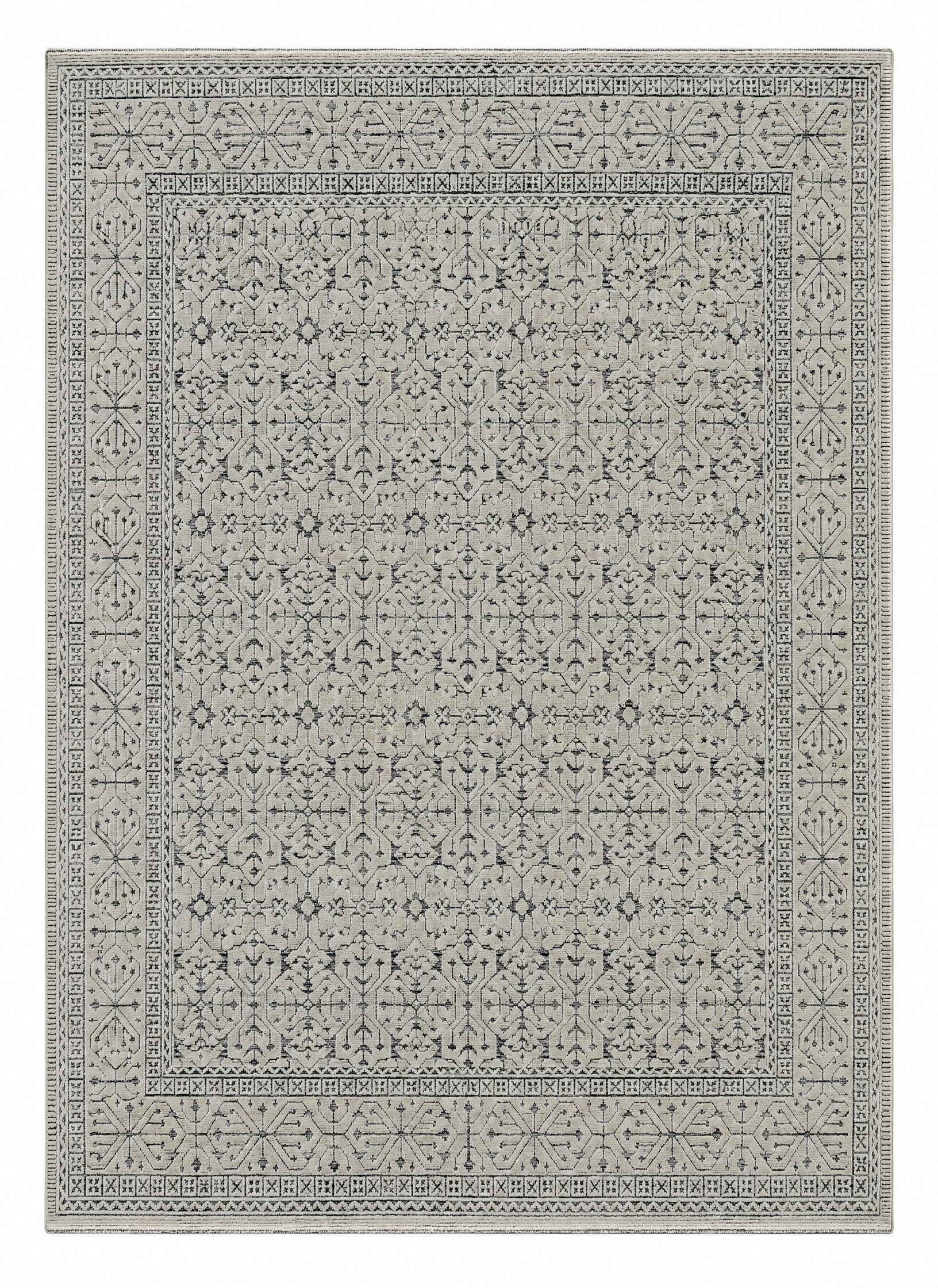 Silva Santiago 8.9x12 Hand-Knotted Ivory & Grey Modern — created with Imersian