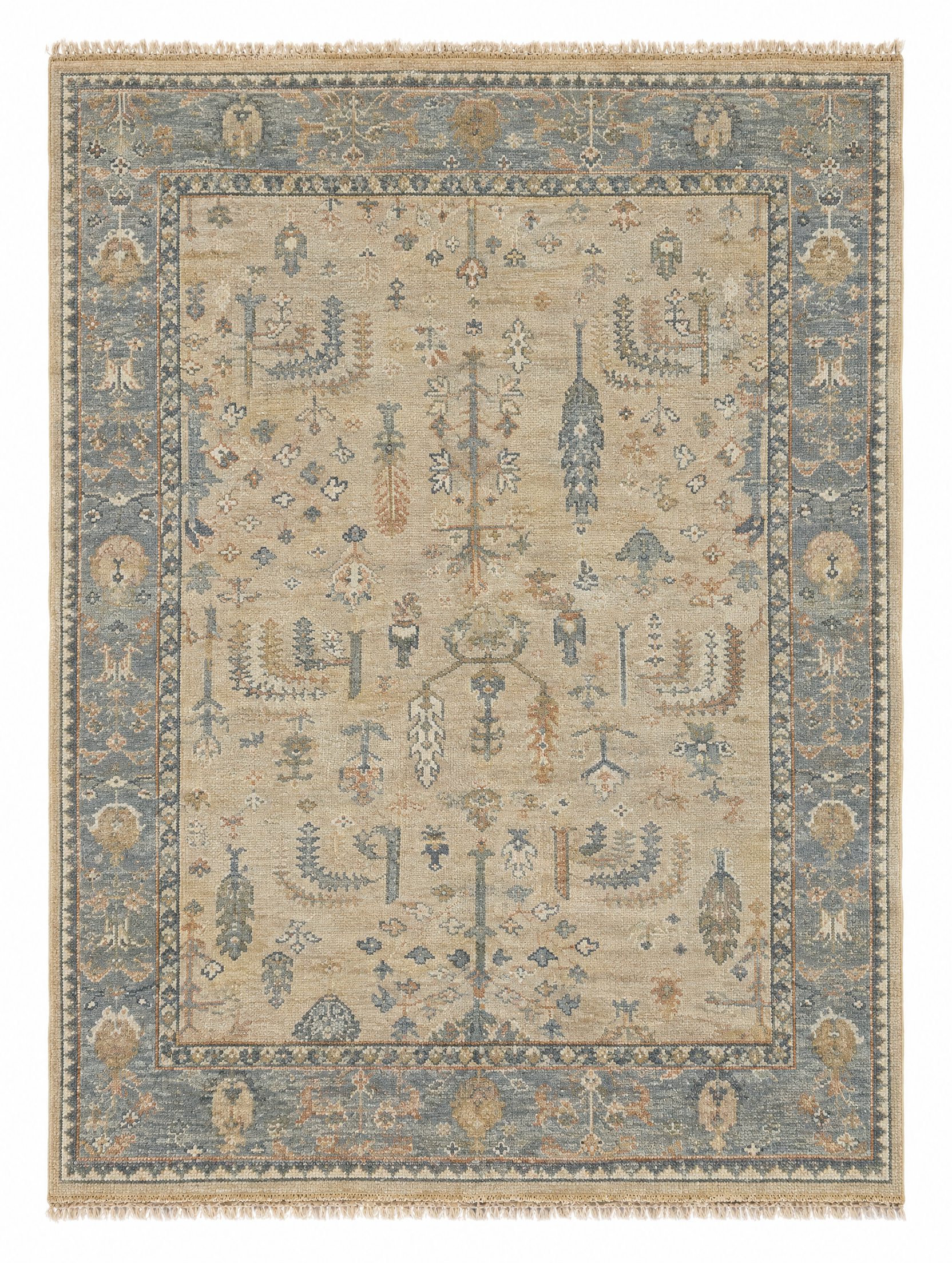 Lindsey Normington 9x12 Tan Hand-Knotted Oushak Rug — created with Imersian