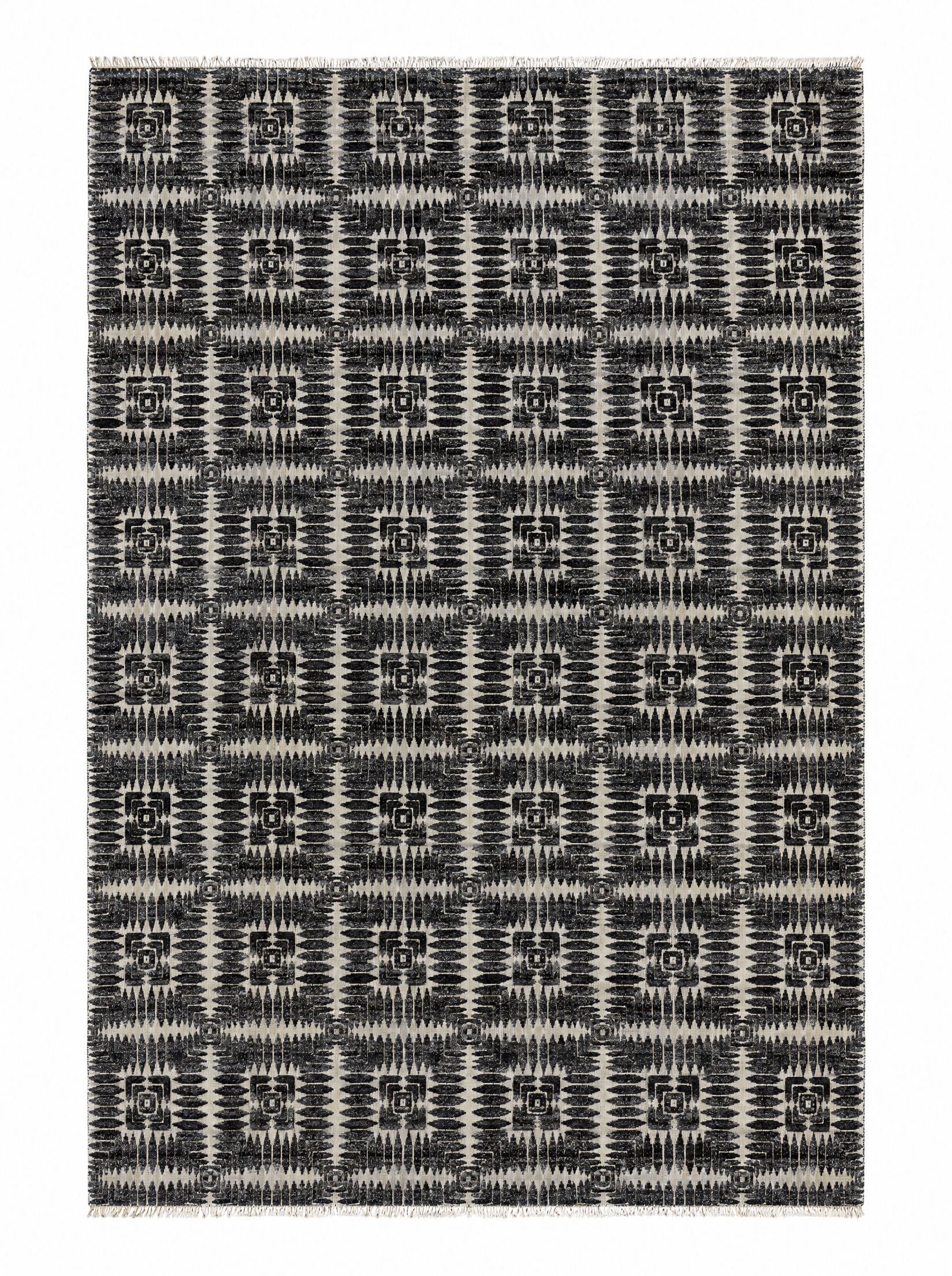 Karloff 10.3x13.9 Hand-Knotted Dark Grey & Silver Modern — created with Imersian