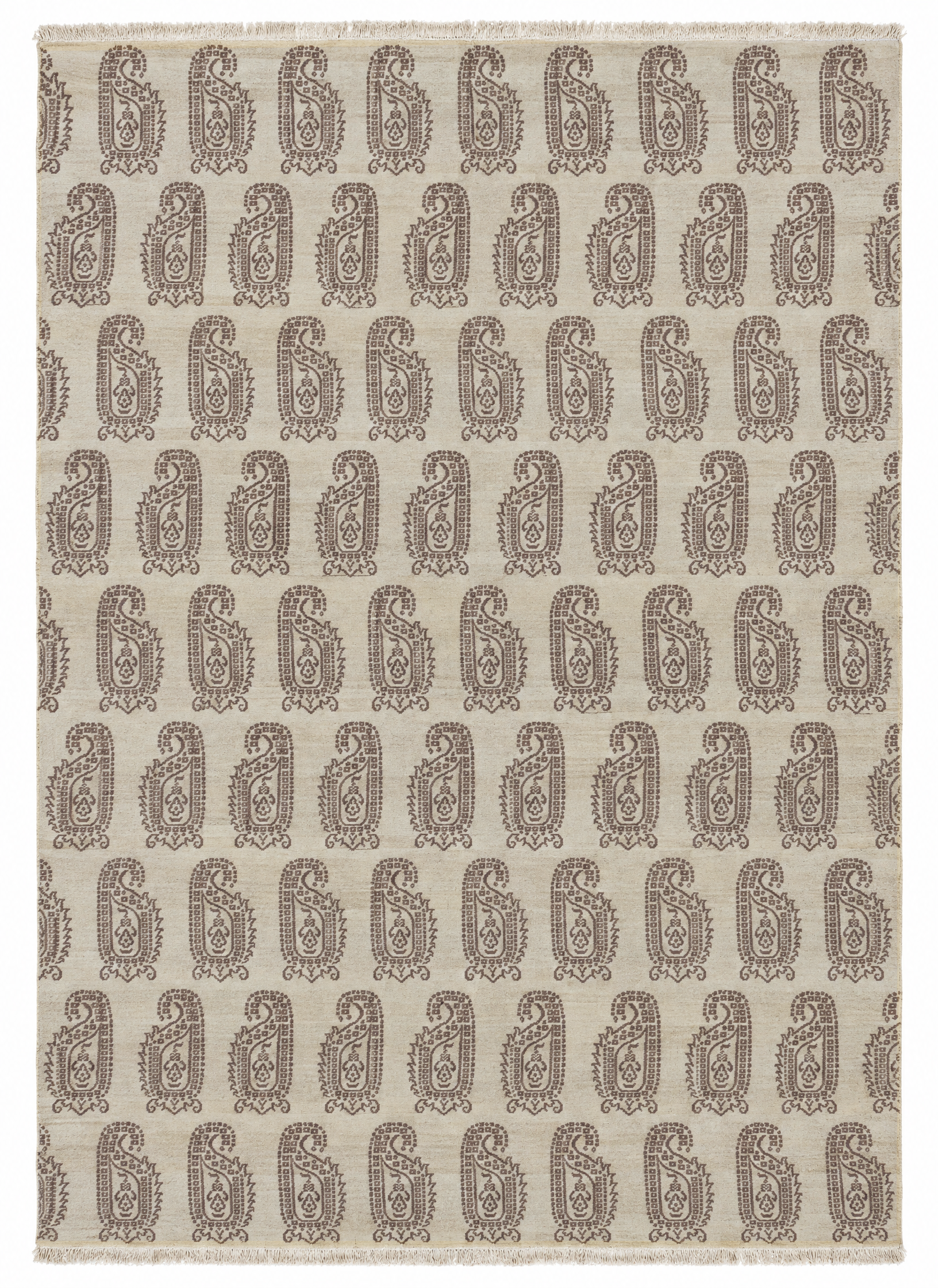 Howard Sims 10x13.9 Hand-Knotted Modern Lichi Rug Tan and Brown - CLEARANCE 60% OFF — created with Imersian