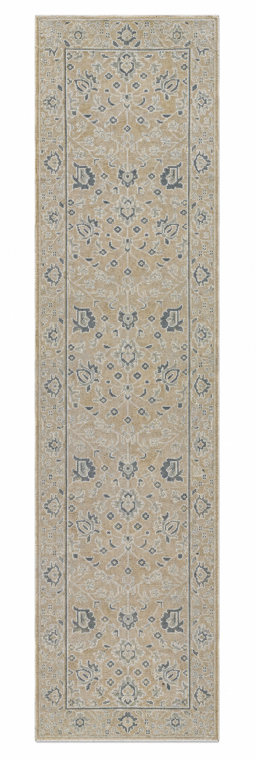 Dolores Catania 3.6x12.9 Hand-Knotted Oushak Beige and Grey — created with Imersian