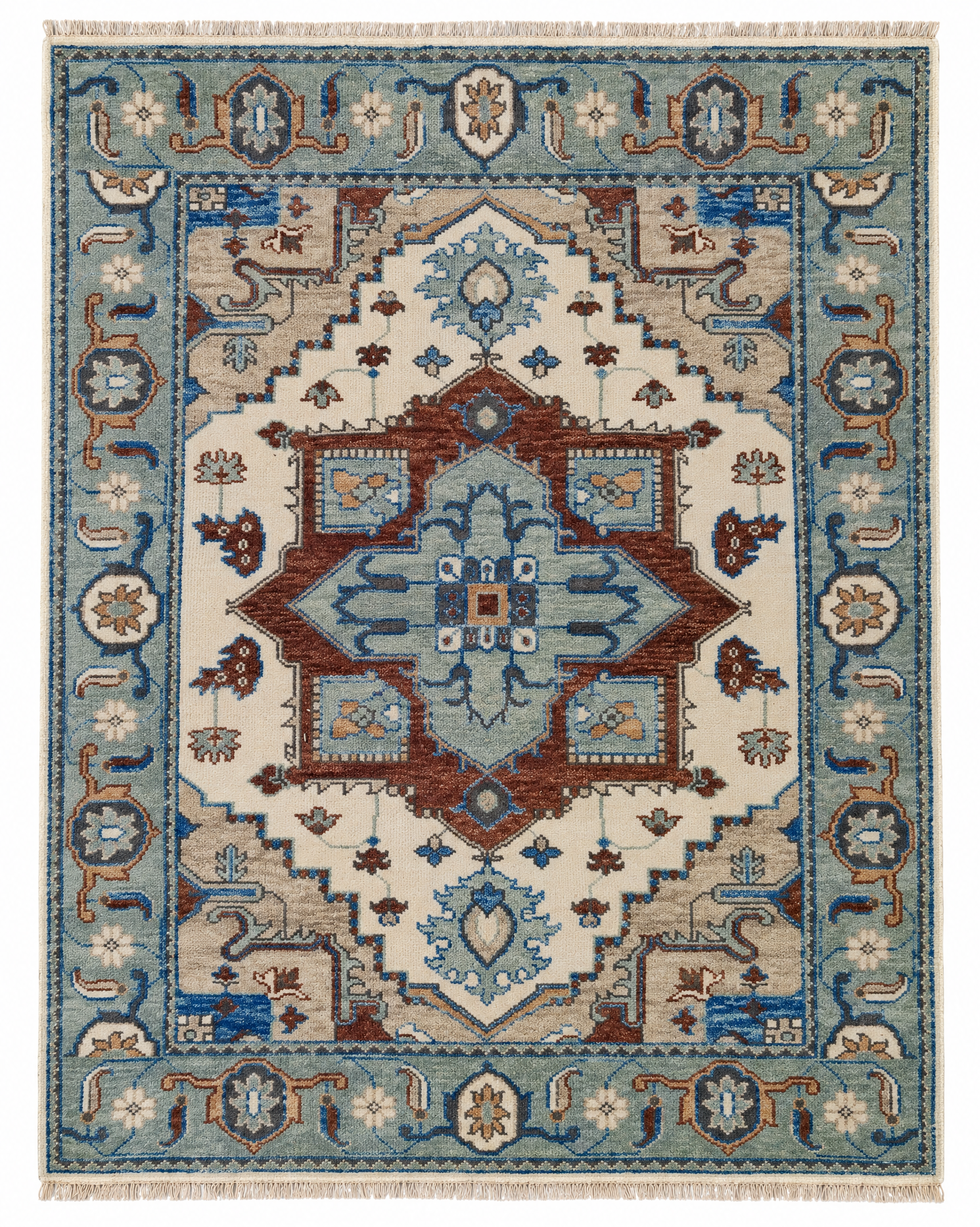 Sophie Green 8x10 Green Hand-Knotted Oushak Rug — created with Imersian