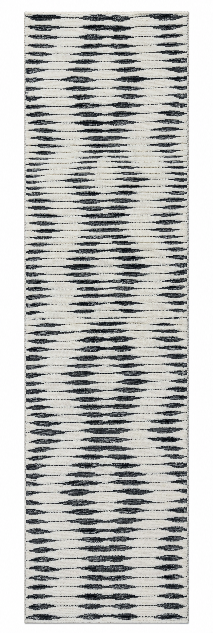 Lee 2.9x10 Hand-Knotted Ivory & Grey Cut Pile Runner Rug — created with Imersian