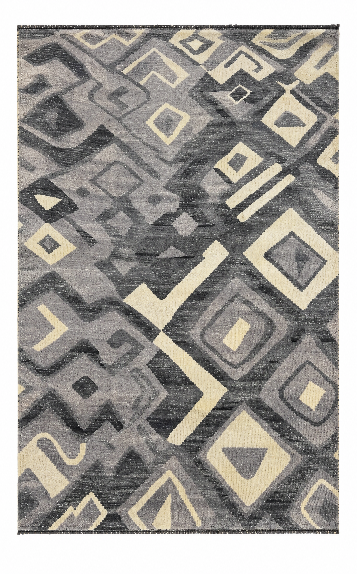 Hasina 5x8 Grey Hand-Knotted Modern Rug — created with Imersian