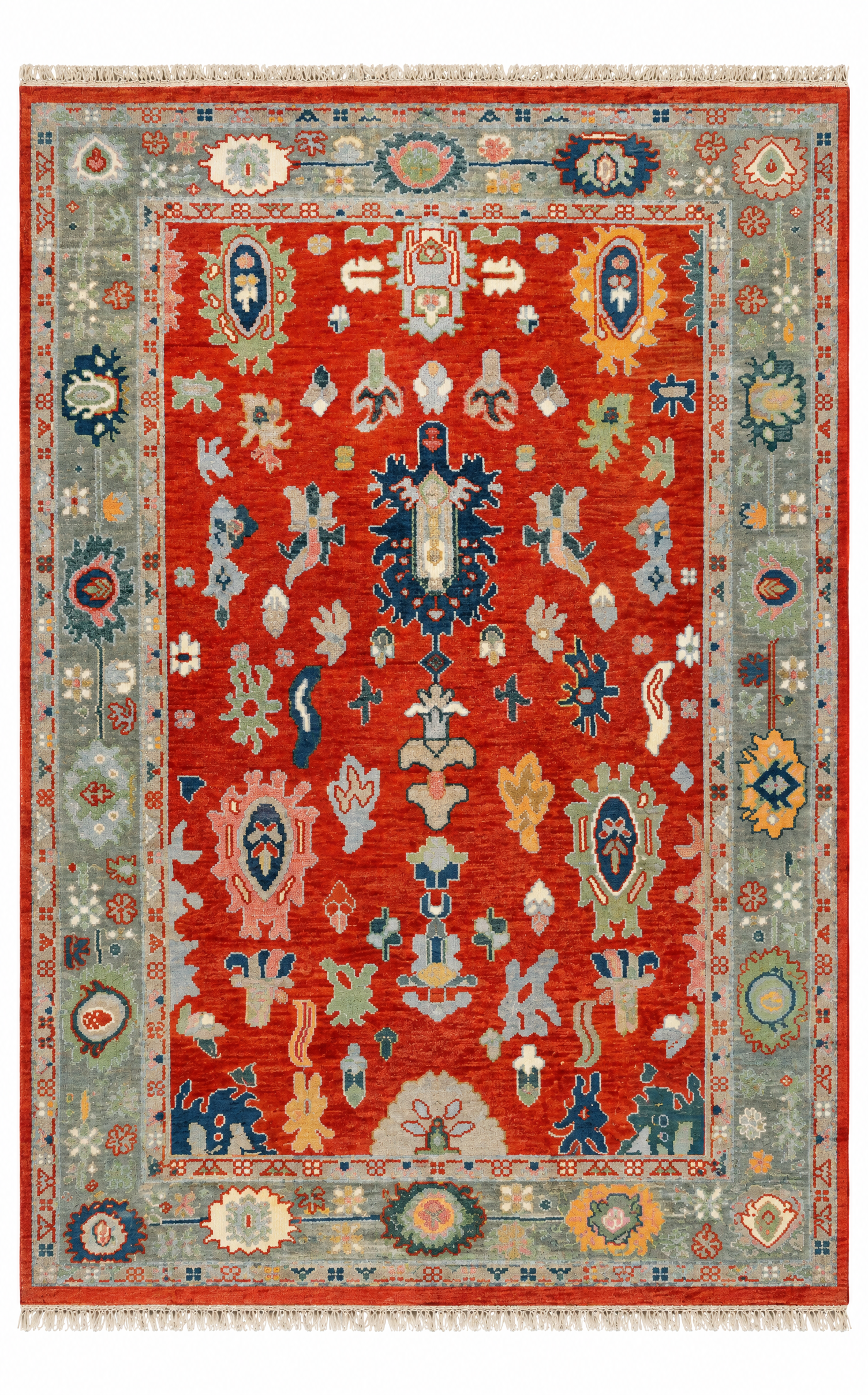 Lorna 5x8 Rust and Tan Hand-Knotted Oushak Rug — created with Imersian