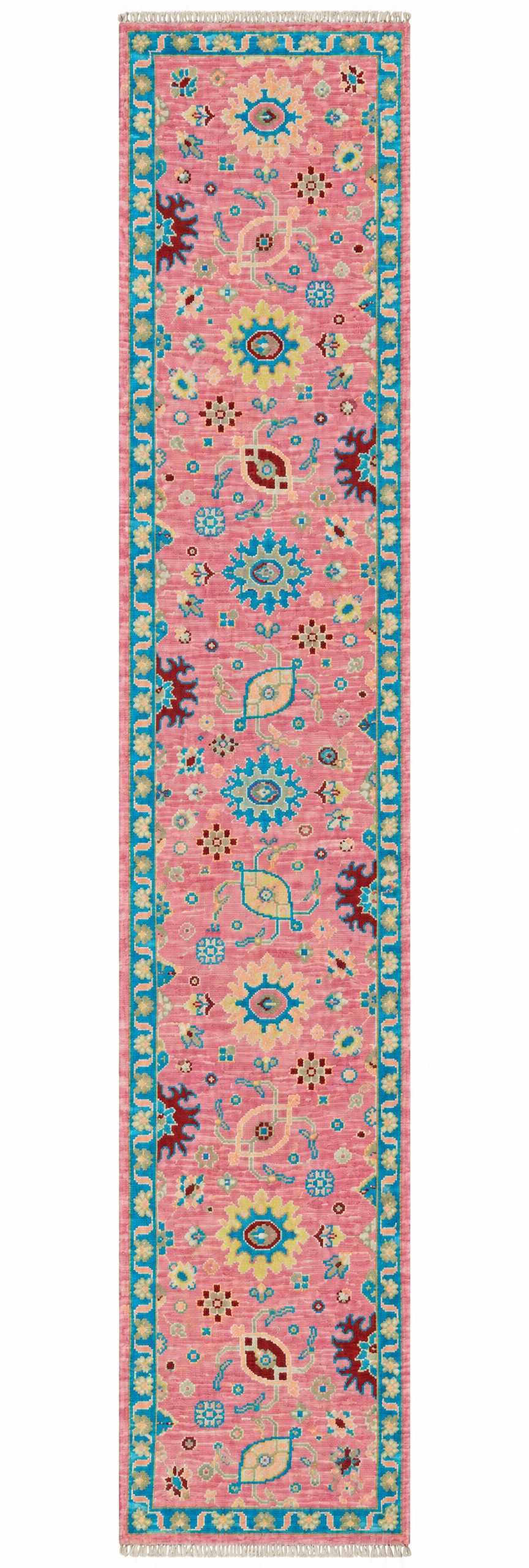 Zabryna Guevara 2.6x16.6 Pink Hand-Knotted Oushak Runner — created with Imersian
