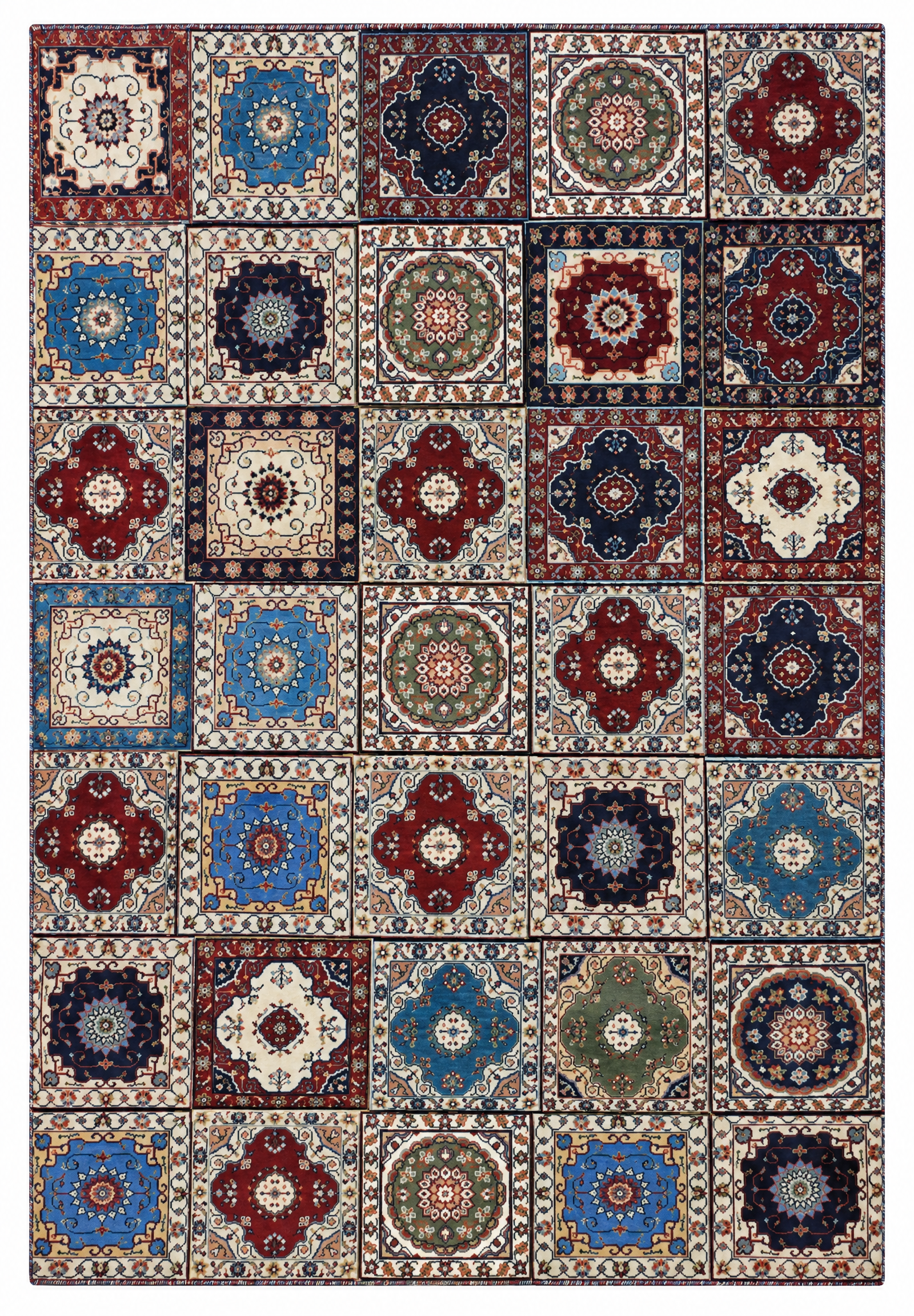 Kyle Rideout 4.6X6.6 Colorful Hand-Knotted Modern Patched Rug — created with Imersian