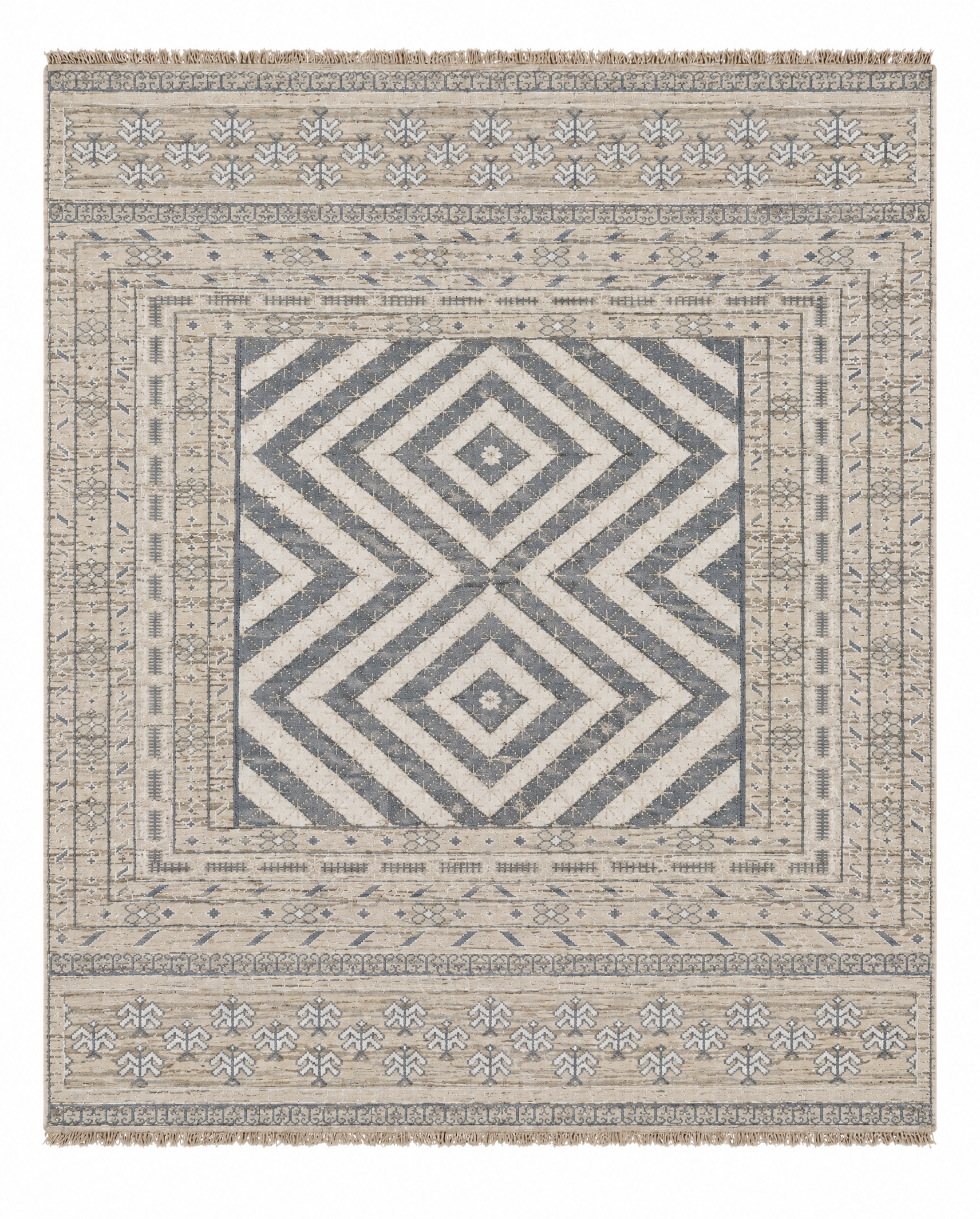 Maisie 8.3x10.3 Hand-Knotted Ivory Oushak Rug — created with Imersian